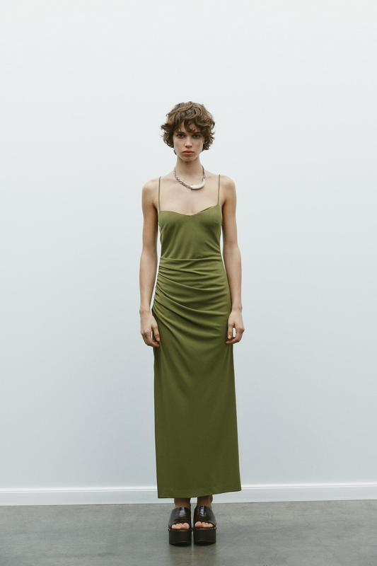 MIDI DRESS WITH GATHERING