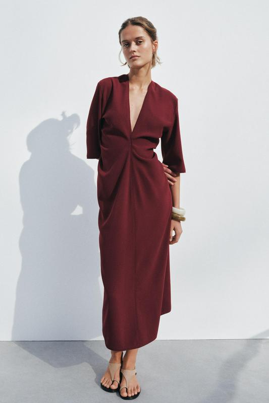 ZW COLLECTION RUCHED MIDI DRESS