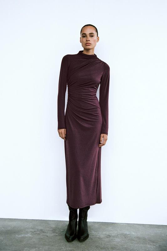 DRAPED MIDI DRESS