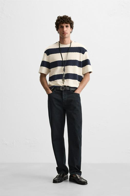 STRIPED JACQUARD T-SHIRT