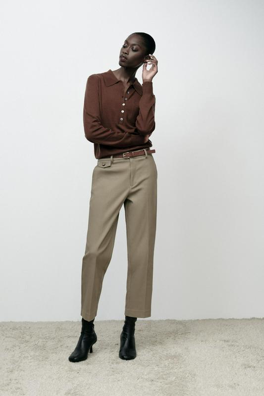 STRAIGHT FIT TROUSERS WITH BELT