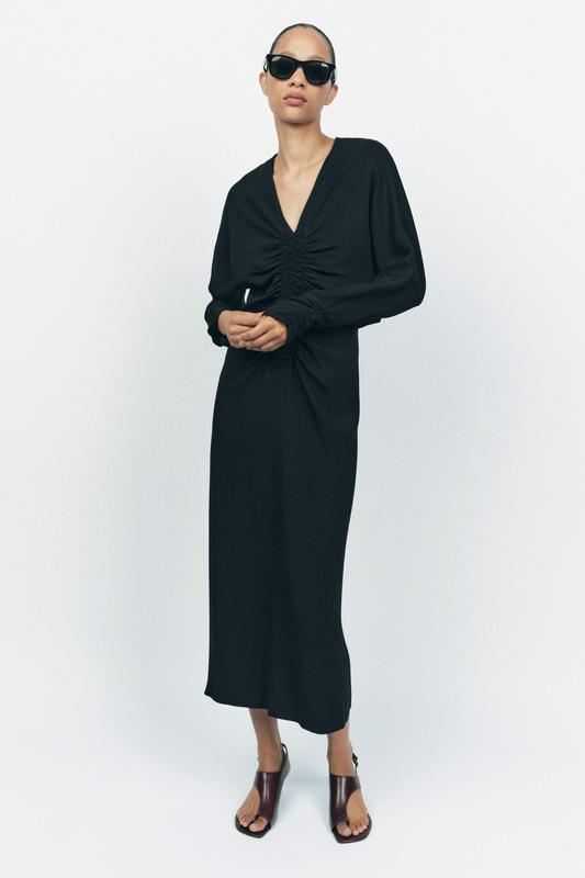 ZW COLLECTION DRAPED MIDI DRESS