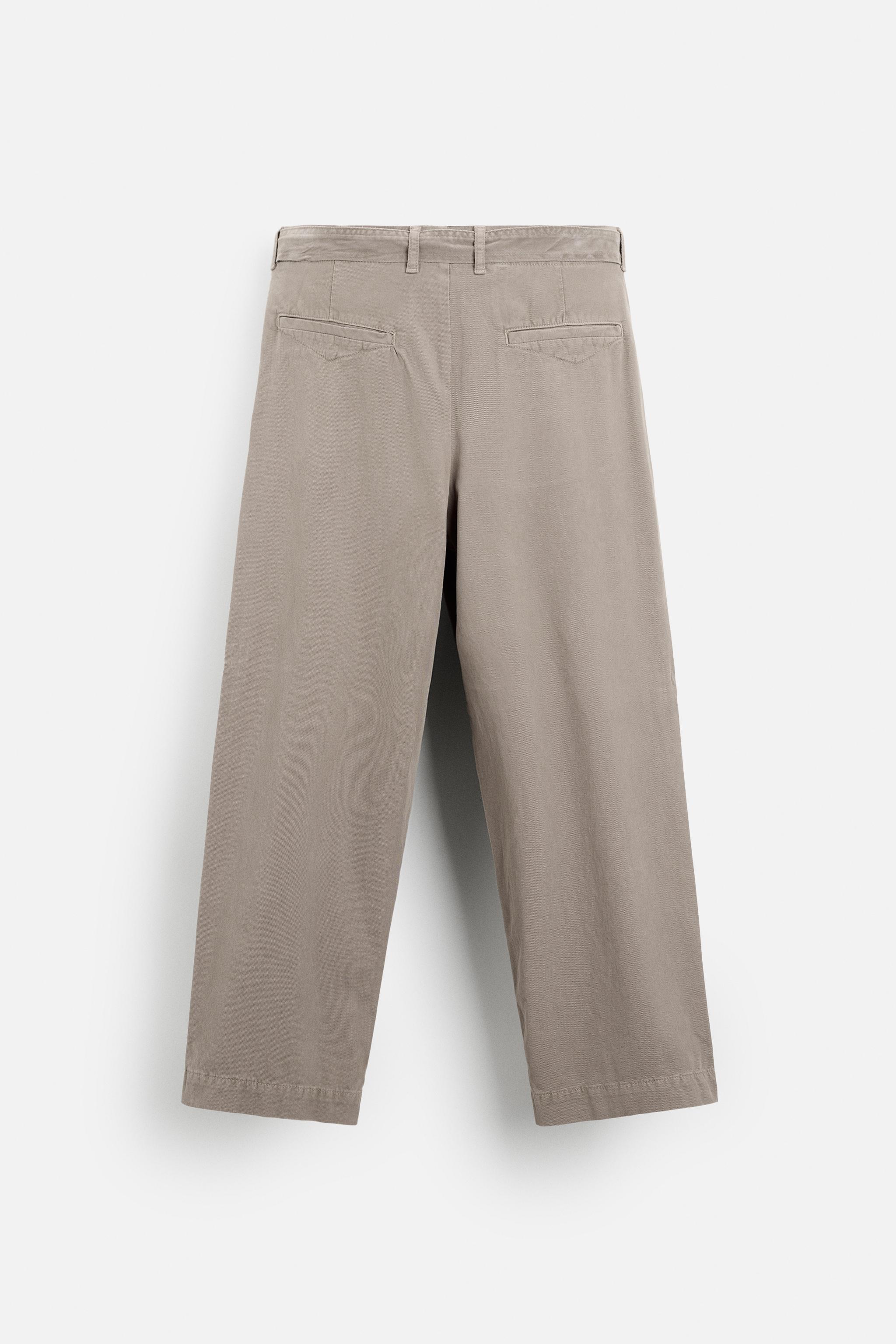 TEXTURED TROUSERS WITH BELT