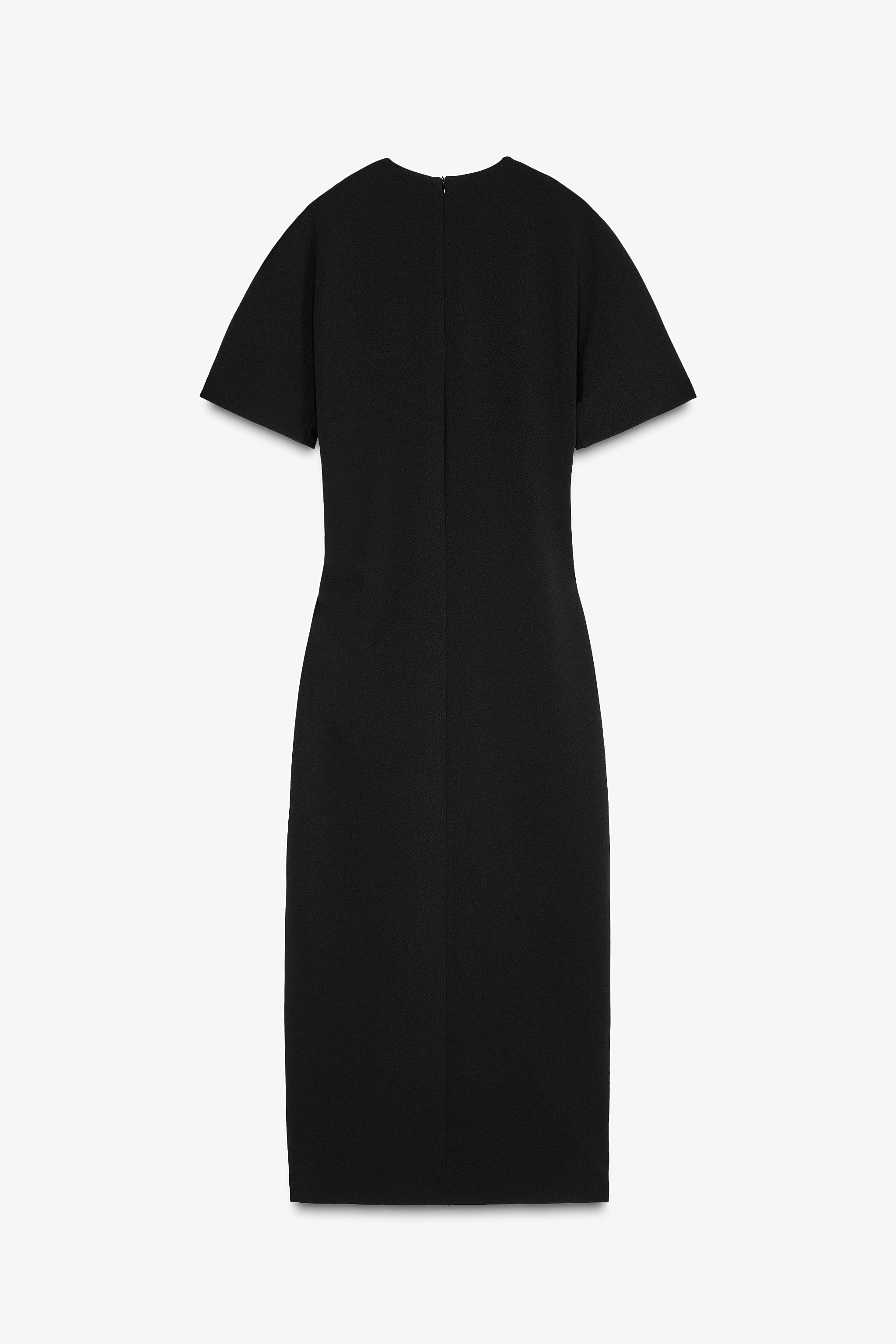 MIDI DRESS WITH GATHERED DETAIL