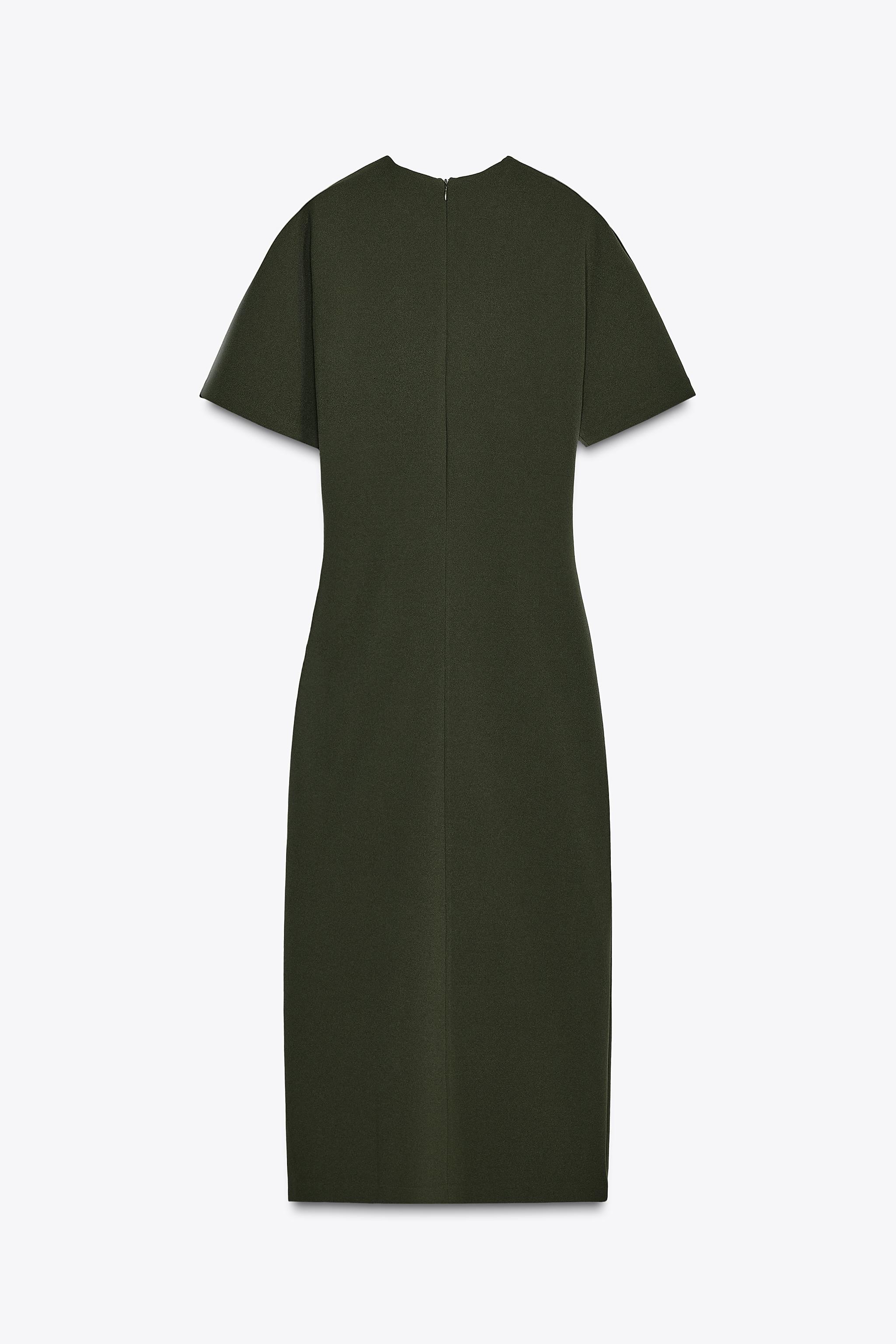 MIDI DRESS WITH GATHERED DETAIL