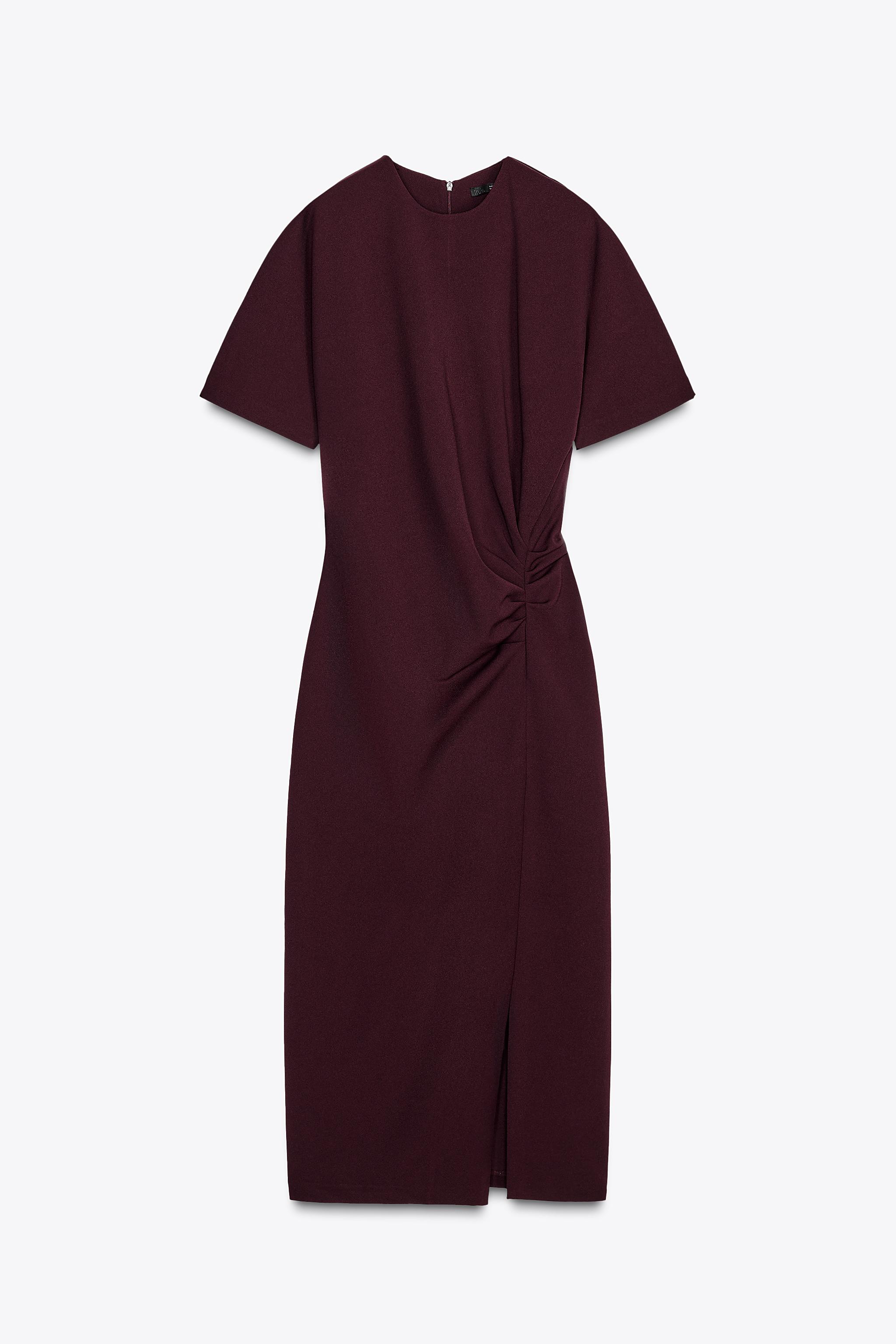 MIDI DRESS WITH GATHERED DETAIL