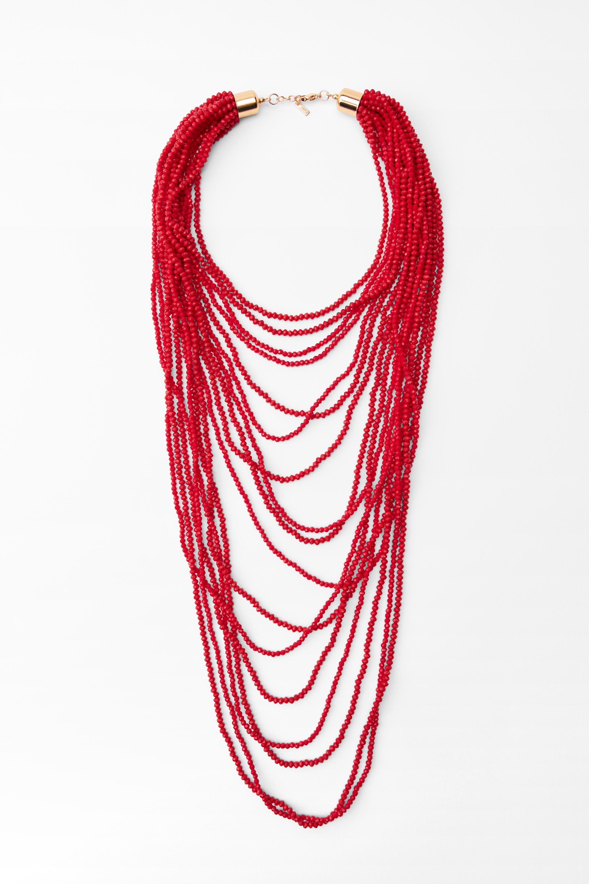 CASCADING NECKLACE WITH BEADS