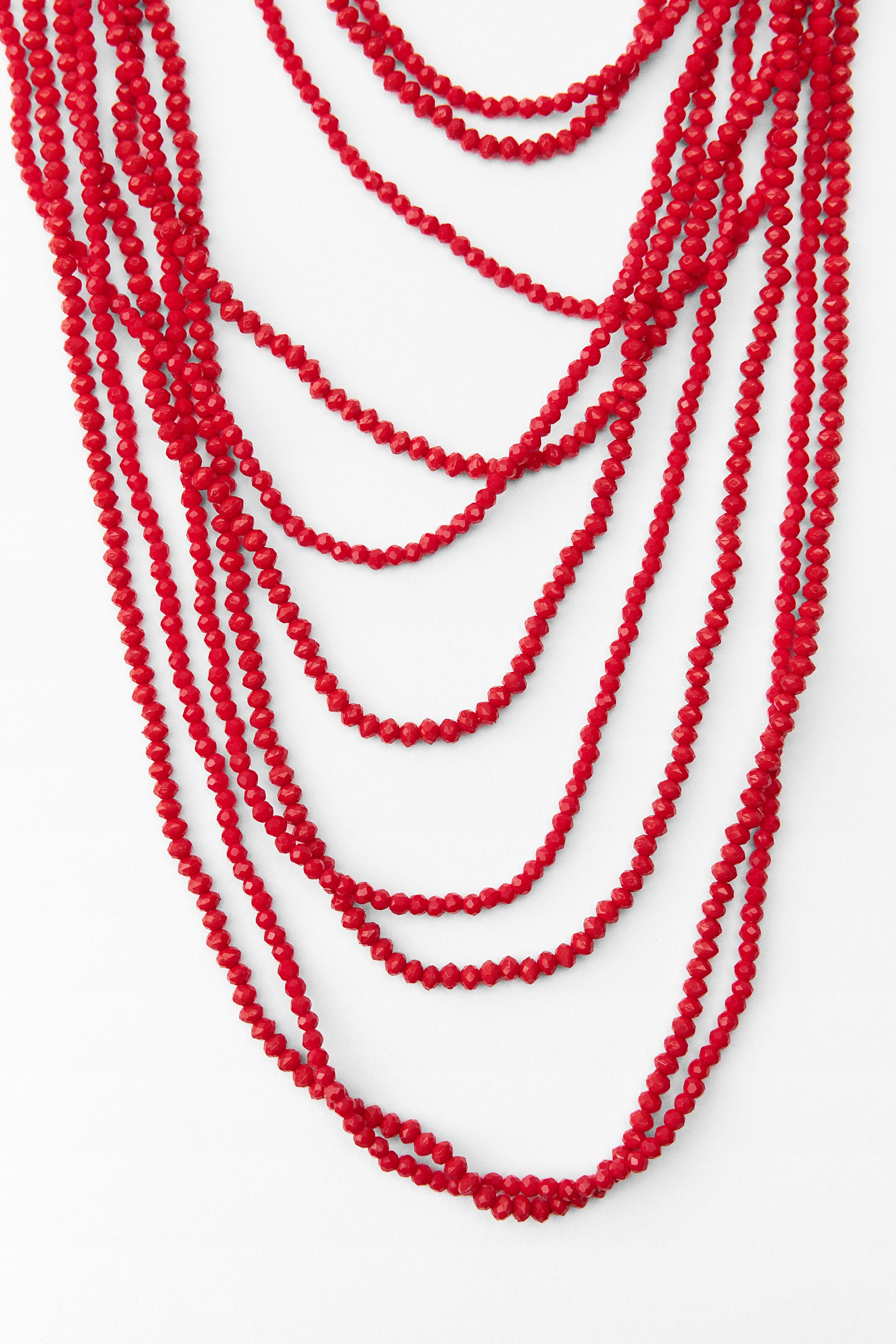 CASCADING NECKLACE WITH BEADS