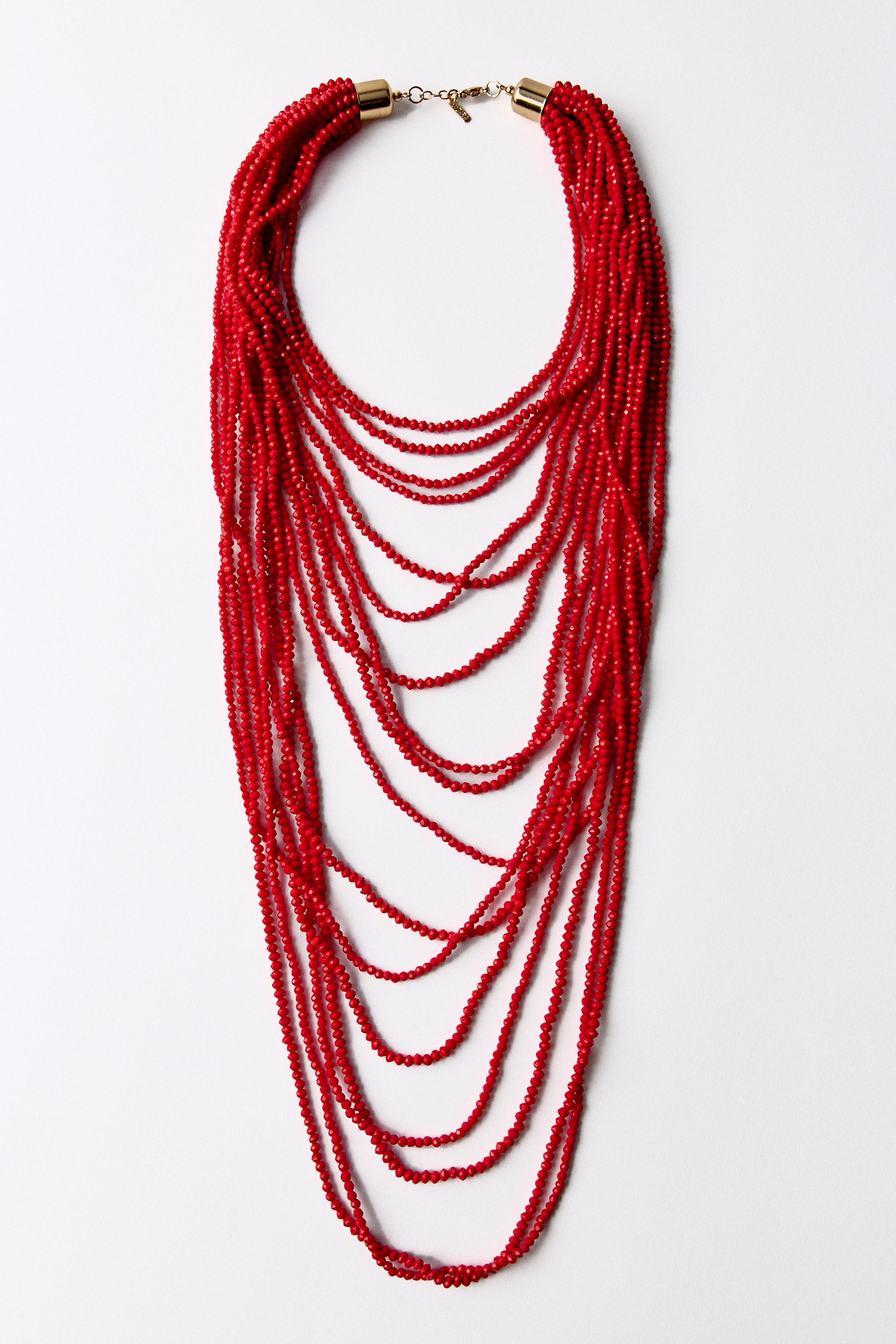 CASCADING NECKLACE WITH BEADS