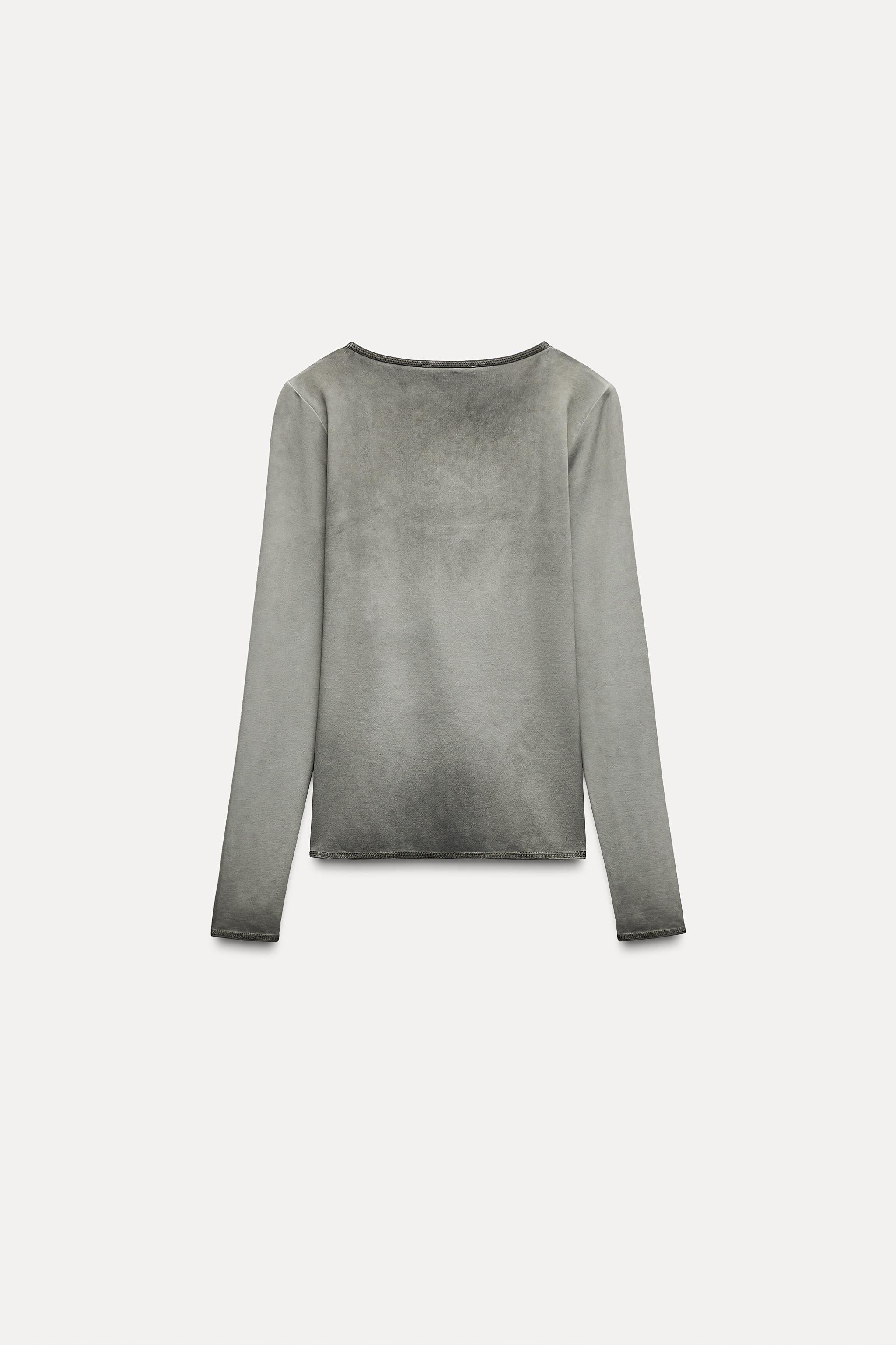 WASHED-EFFECT POLYAMIDE T-SHIRT