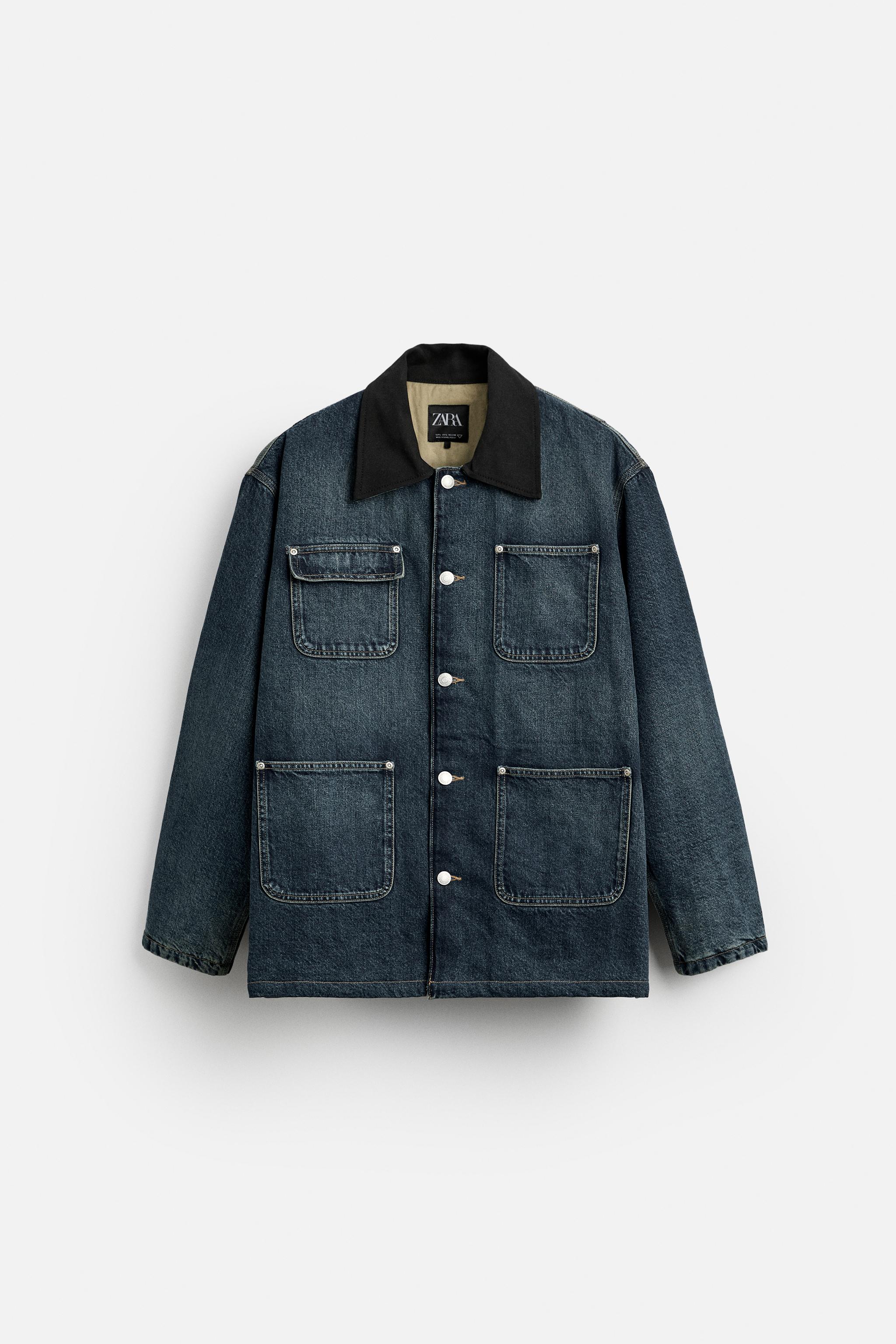 DENIM JACKET WITH CONTRAST COLLAR