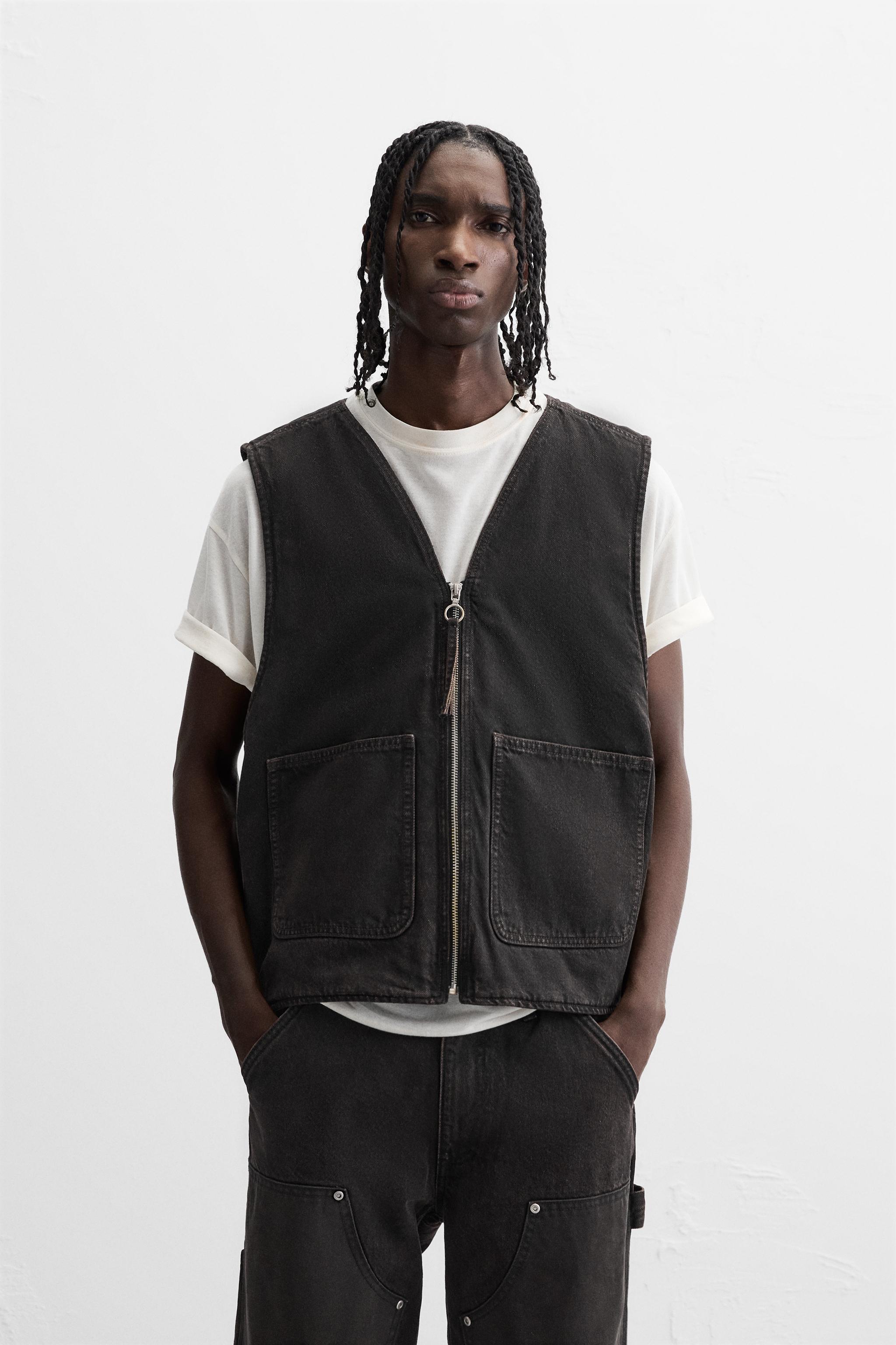 DENIM WAISTCOAT WITH POCKETS