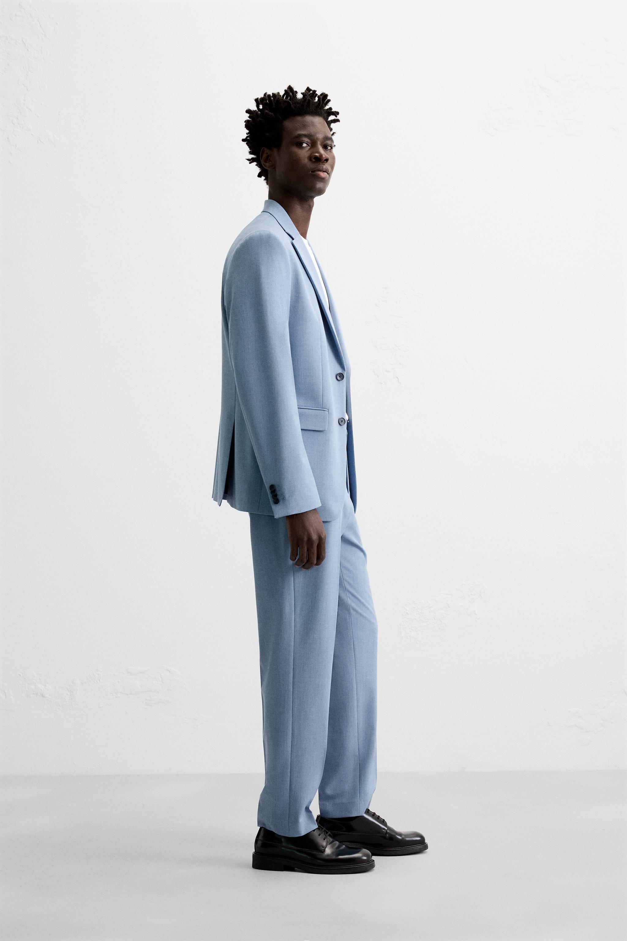 TEXTURED SUIT TROUSERS