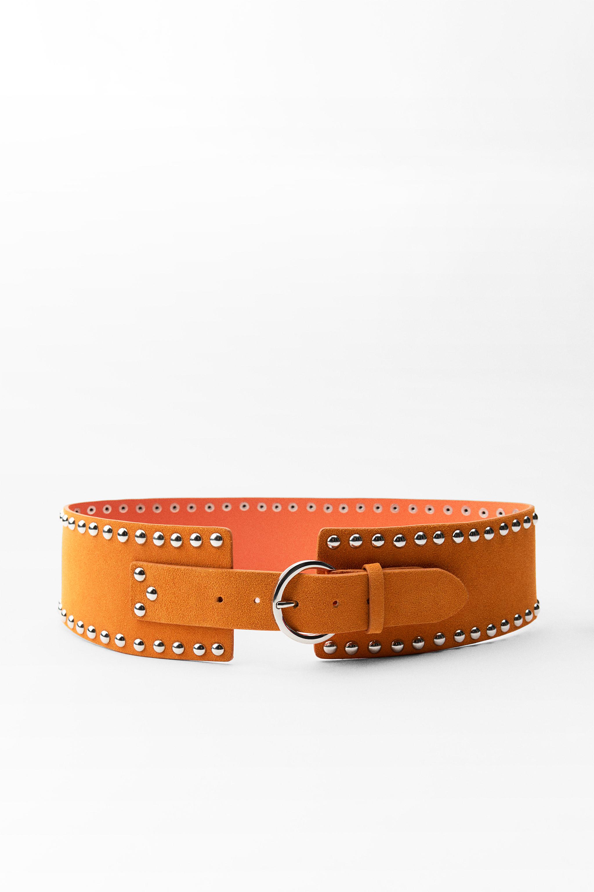 STUDDED LEATHER CORSET BELT