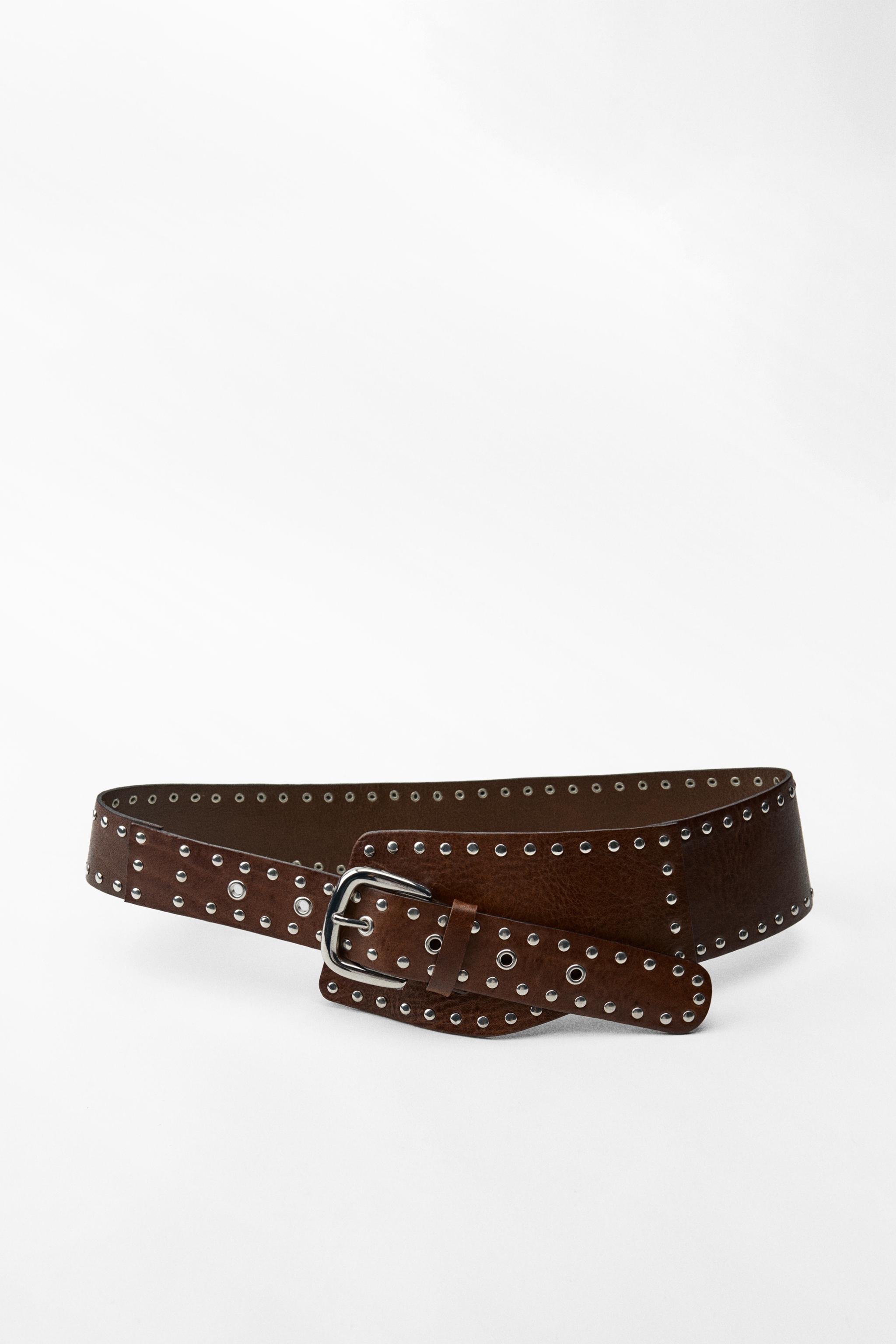 STUDDED LEATHER CORSET BELT