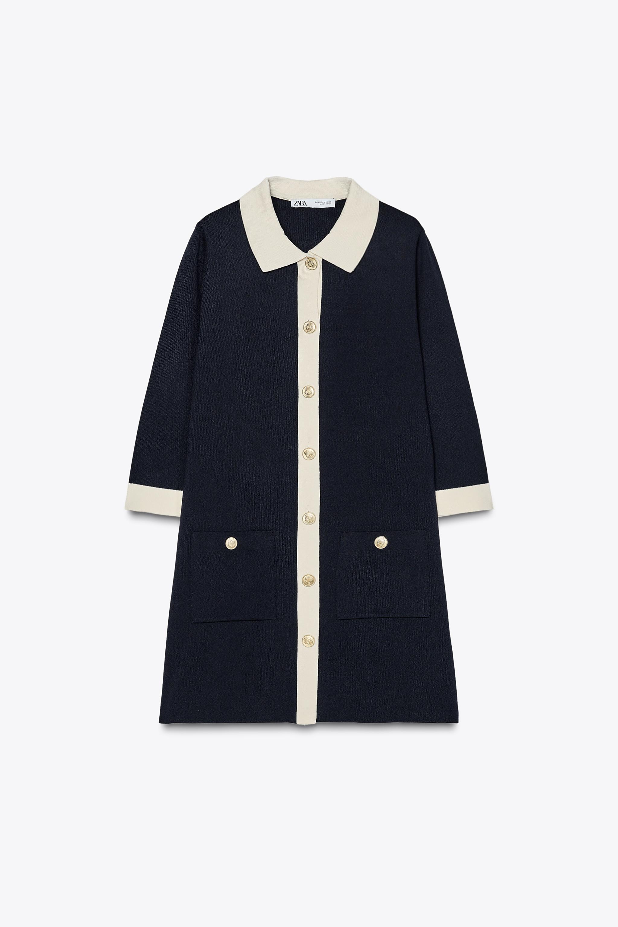 SHORT KNIT DRESS WITH GOLD BUTTONS