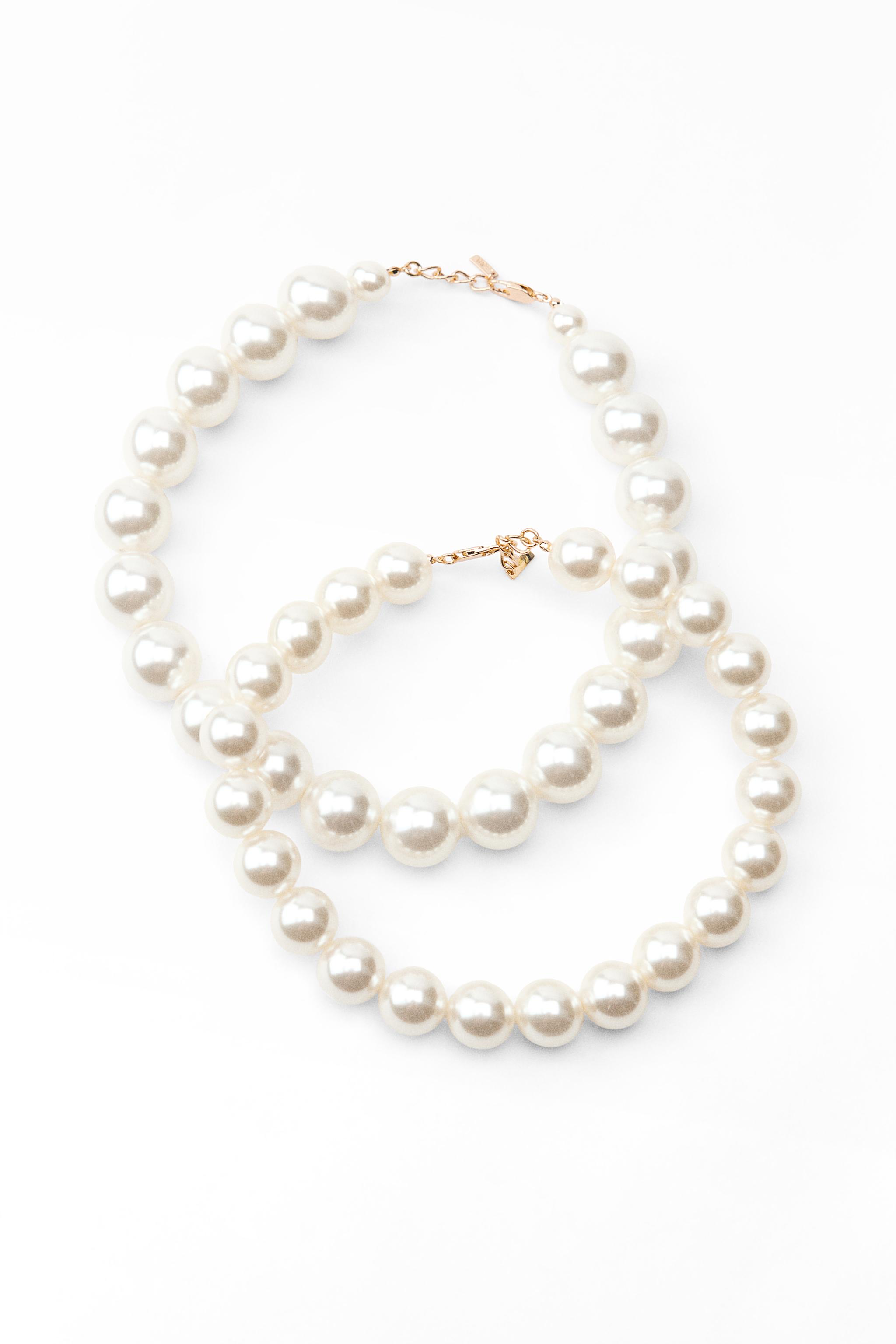 PACK OF 2 FAUX PEARL NECKLACES