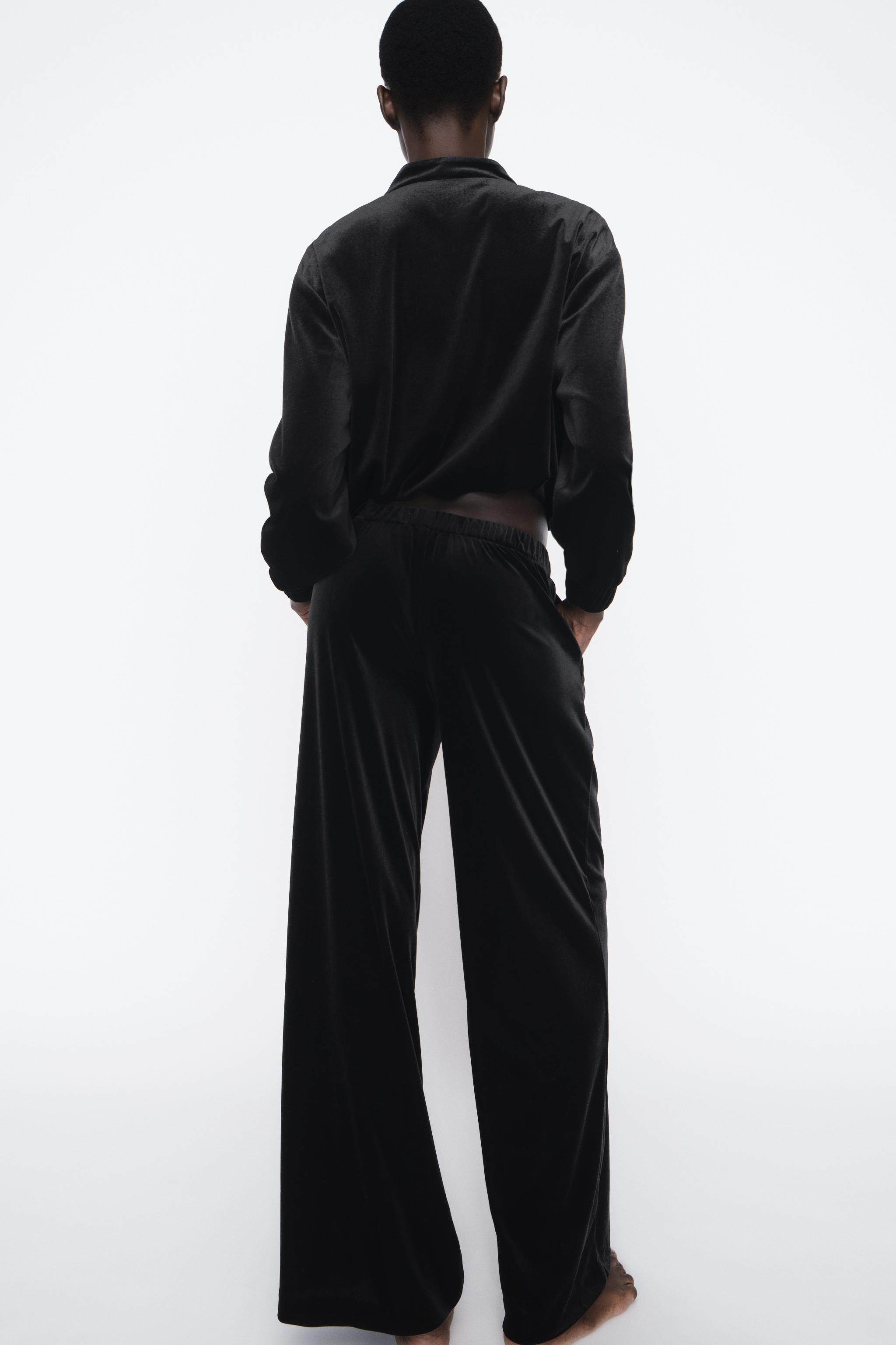 WIDE-LEG VELVET TROUSERS