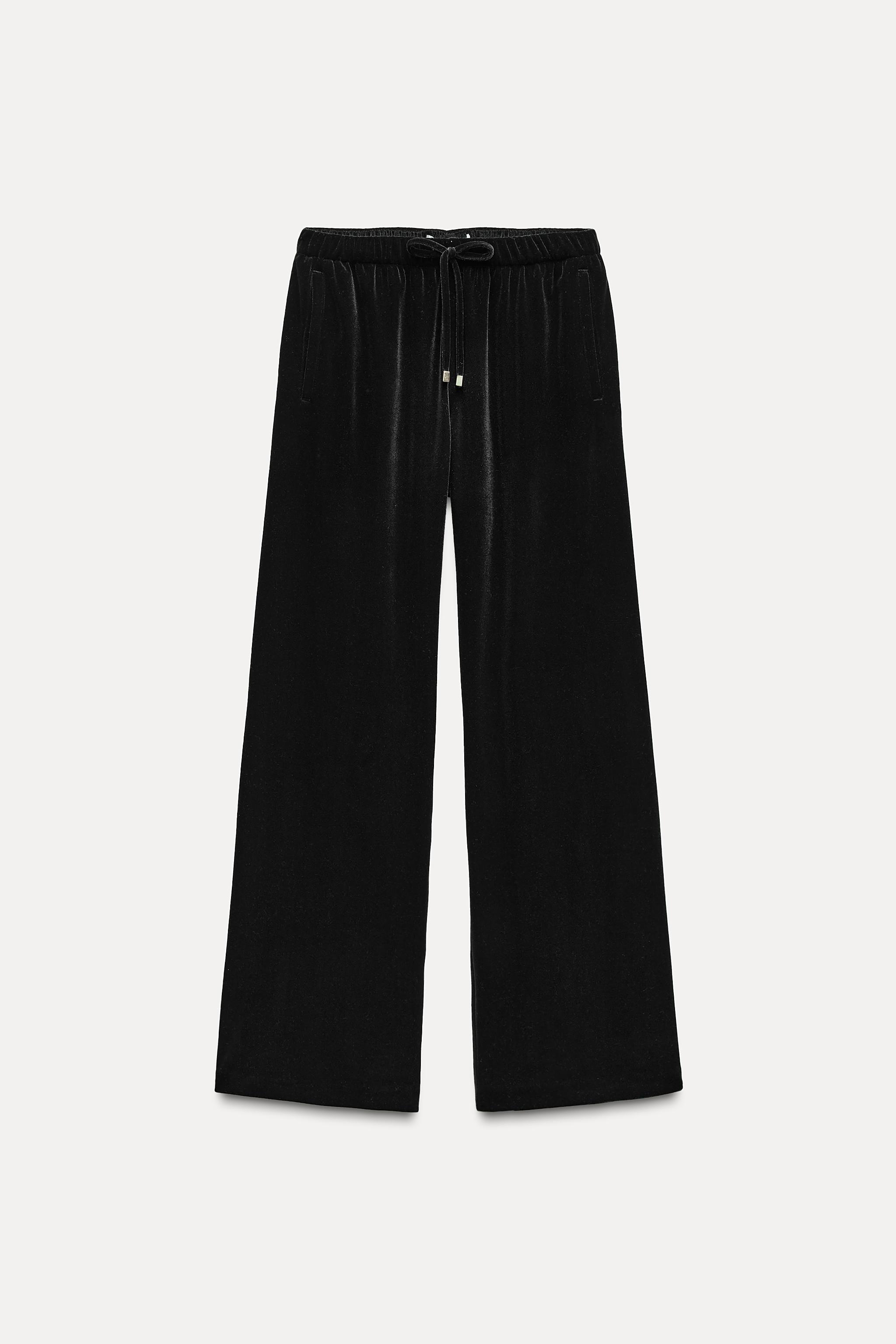 WIDE-LEG VELVET TROUSERS