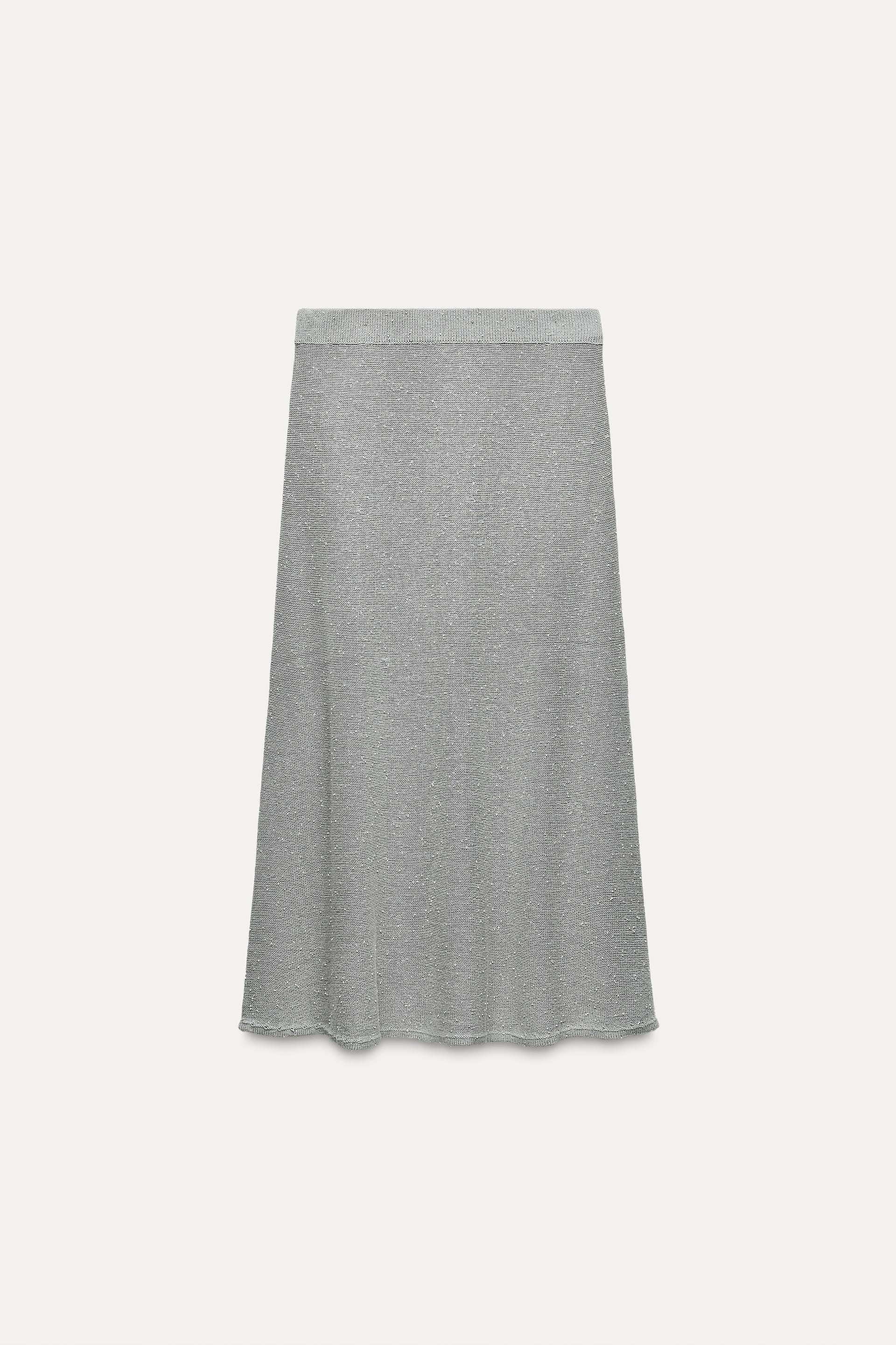 KNIT MIDI SKIRT WITH BEADING