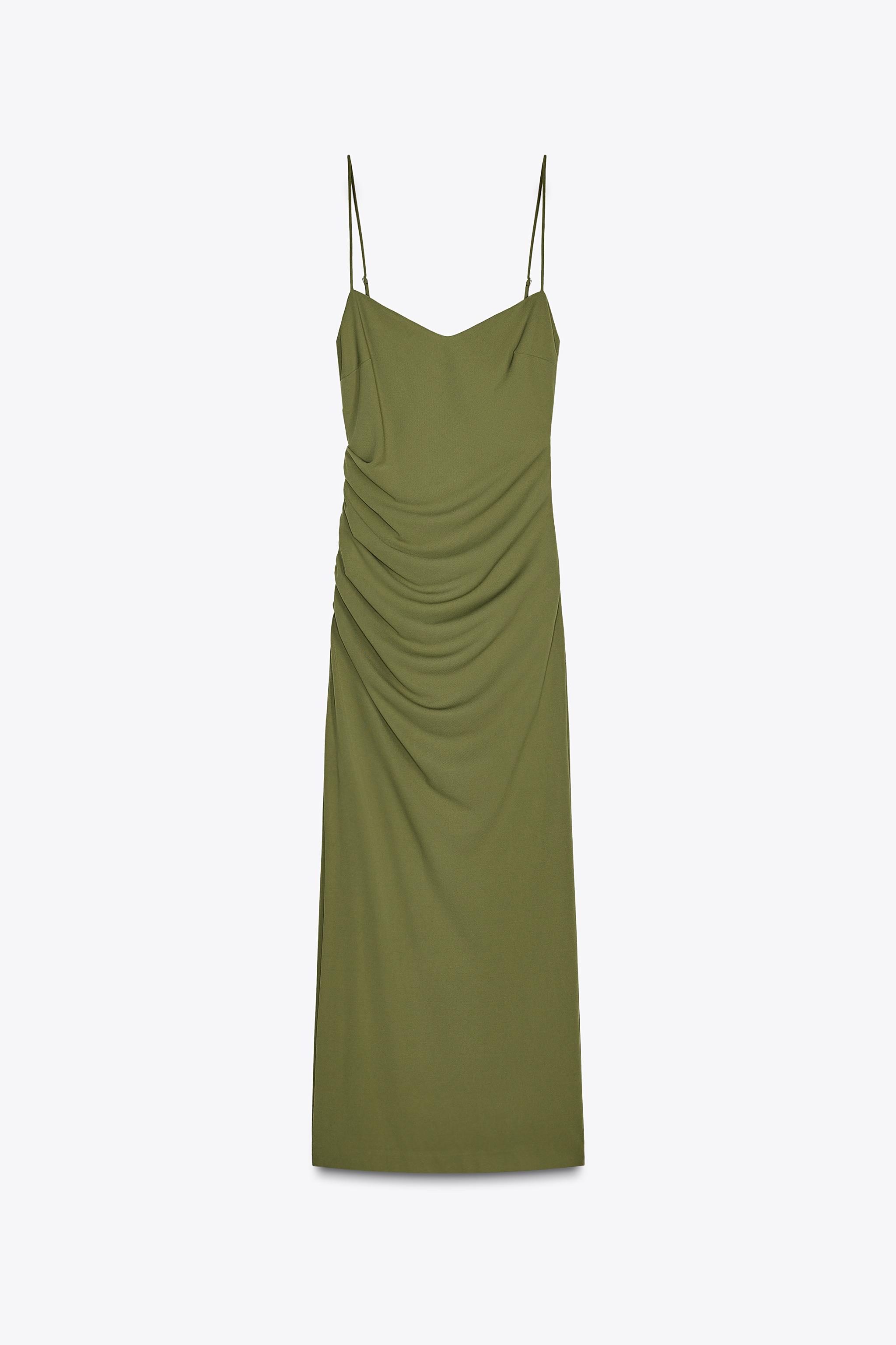 MIDI DRESS WITH GATHERING