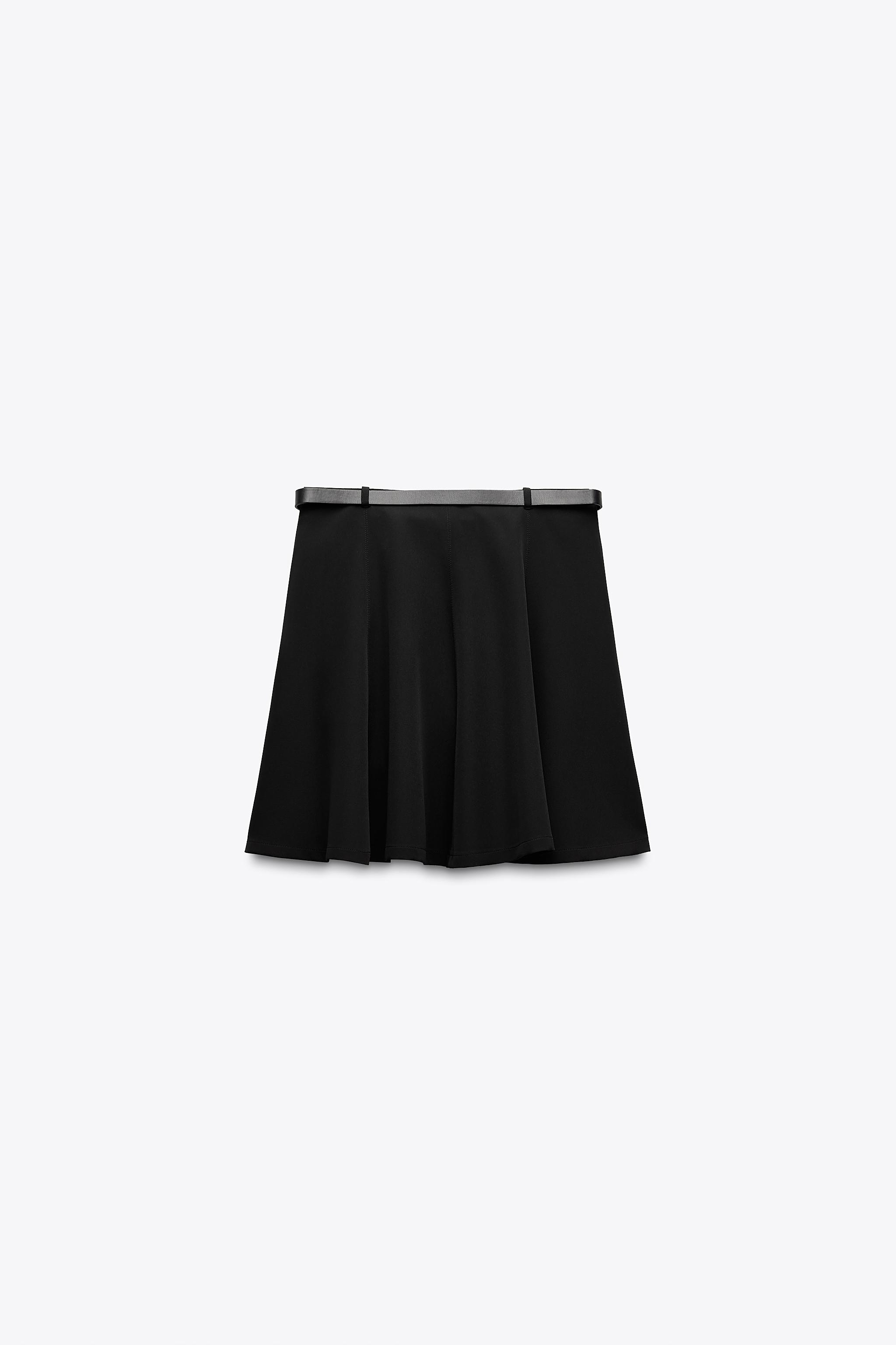 MINI CREPE SKIRT WITH BELT