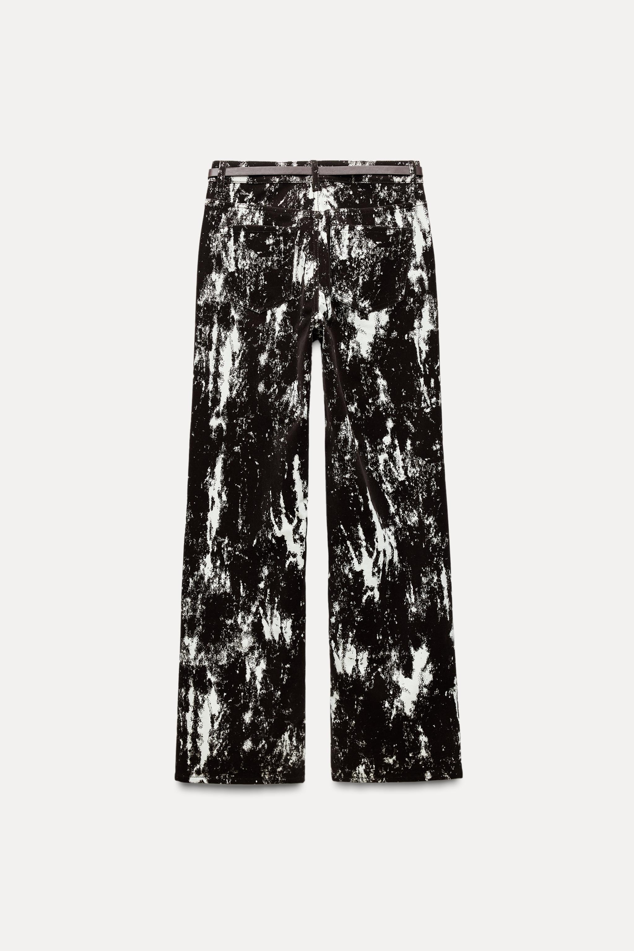 Z1975 HIGH-WAIST FLOCKED ANIMAL PRINT BELTED JEANS