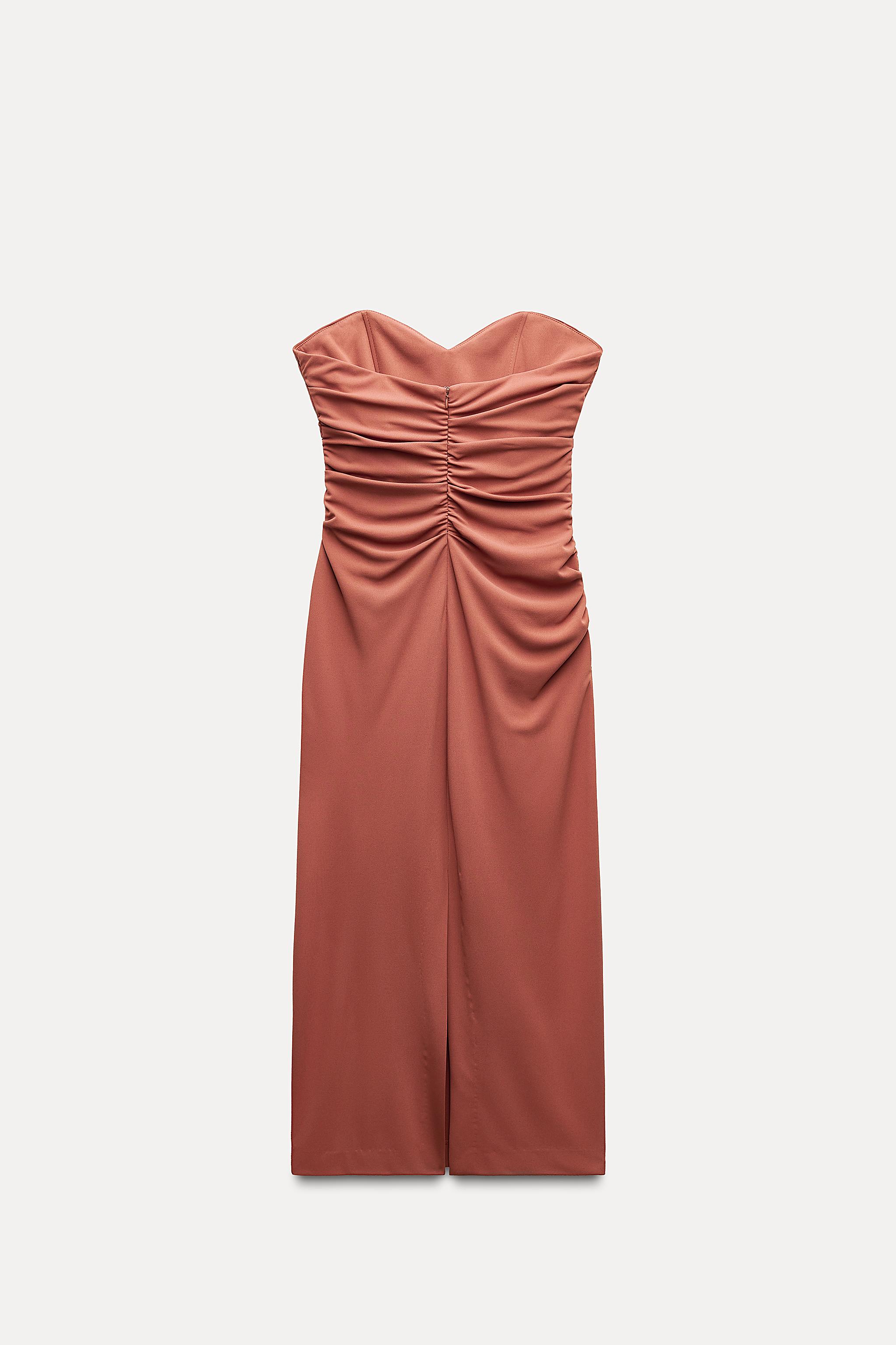 STRAPLESS MIDI DRESS