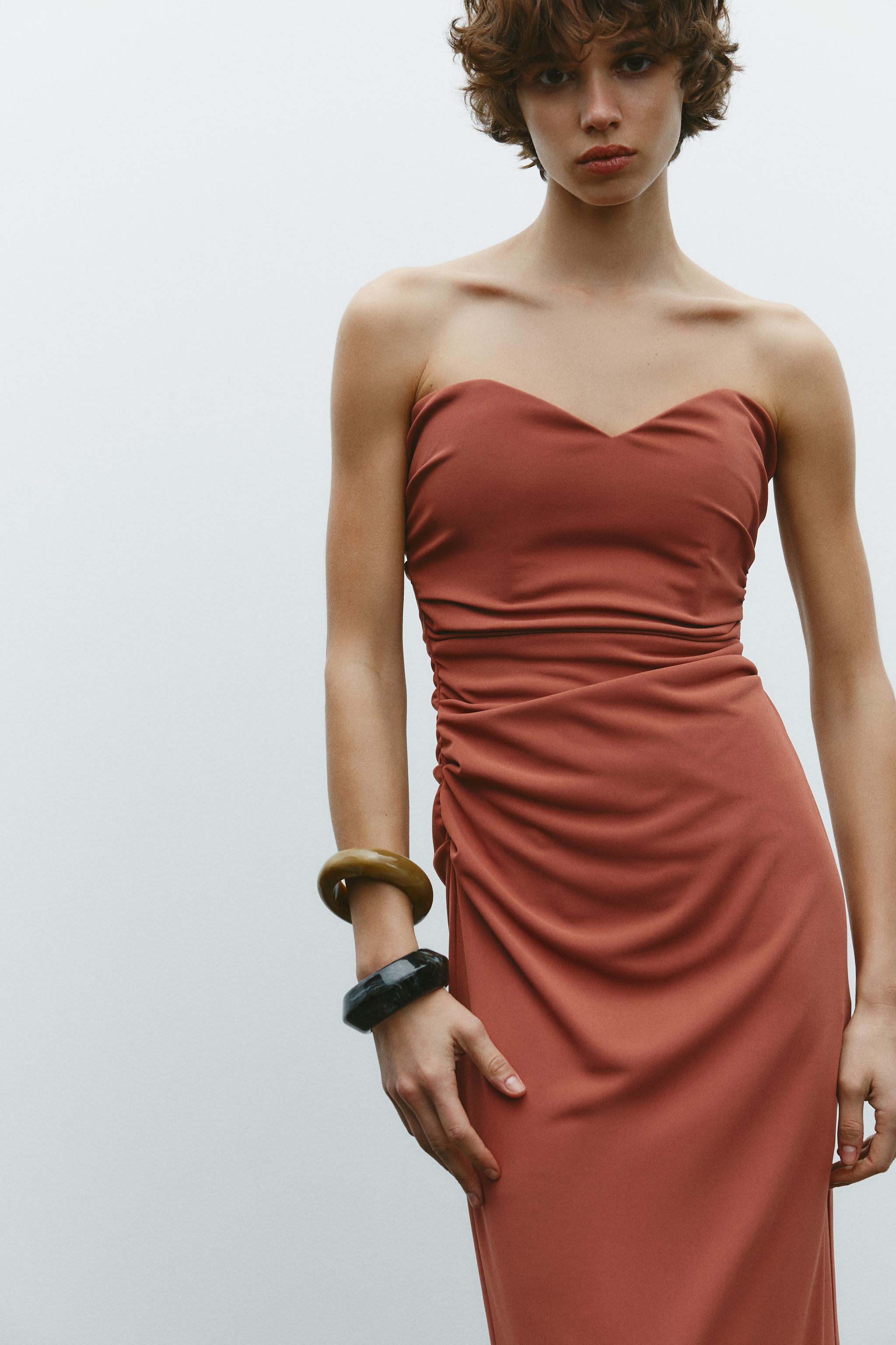 STRAPLESS MIDI DRESS