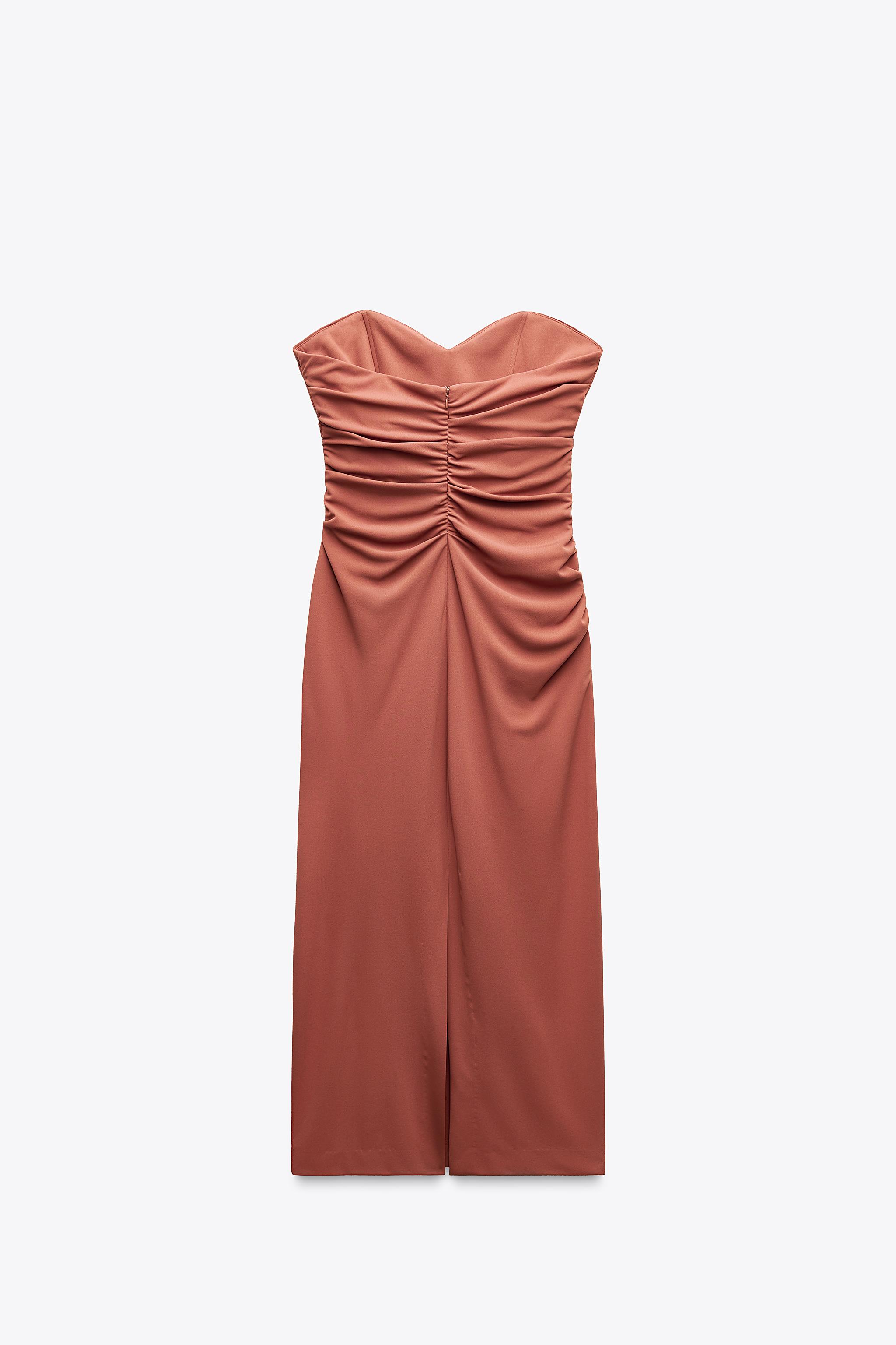 STRAPLESS MIDI DRESS