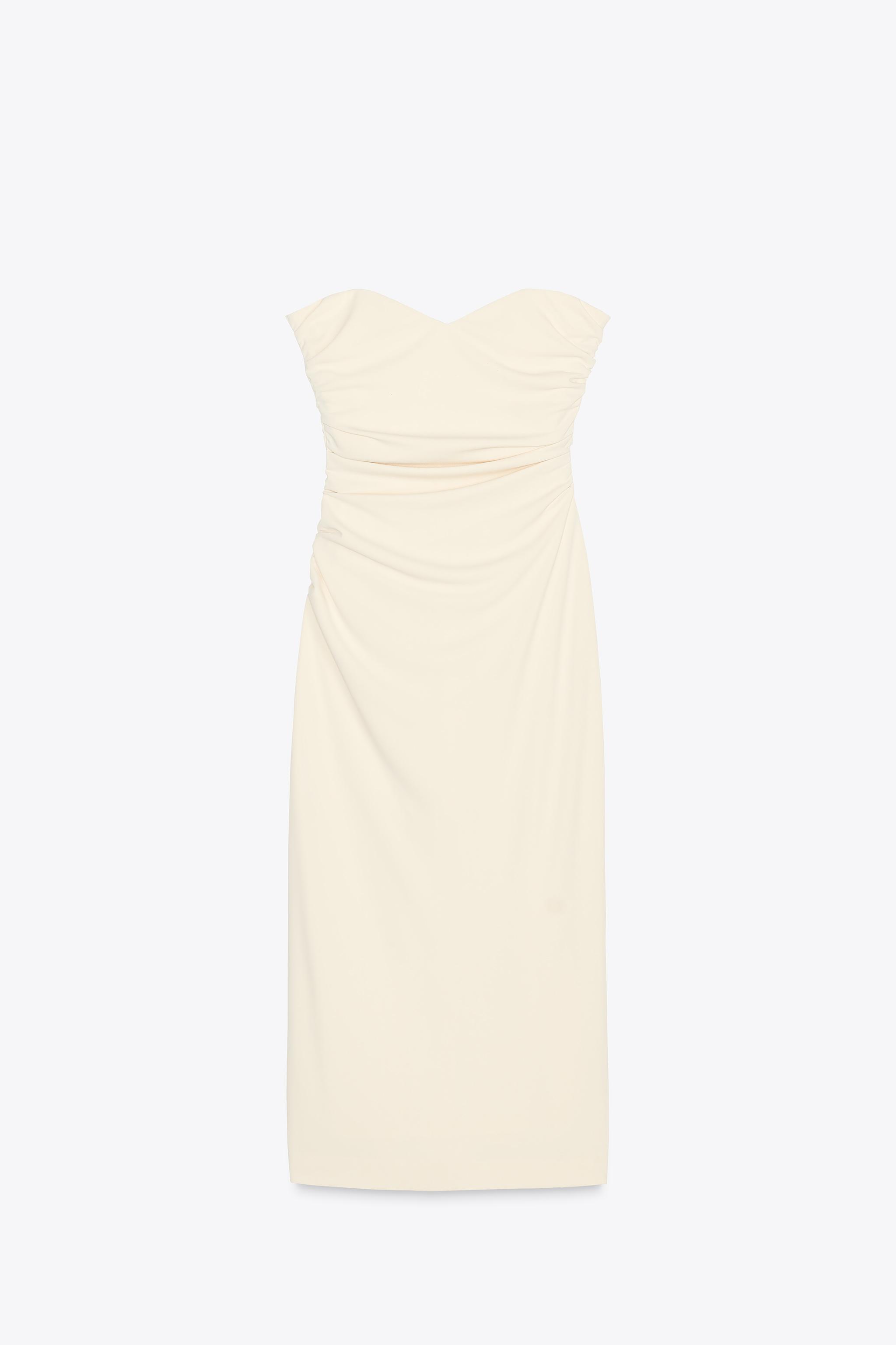 STRAPLESS MIDI DRESS