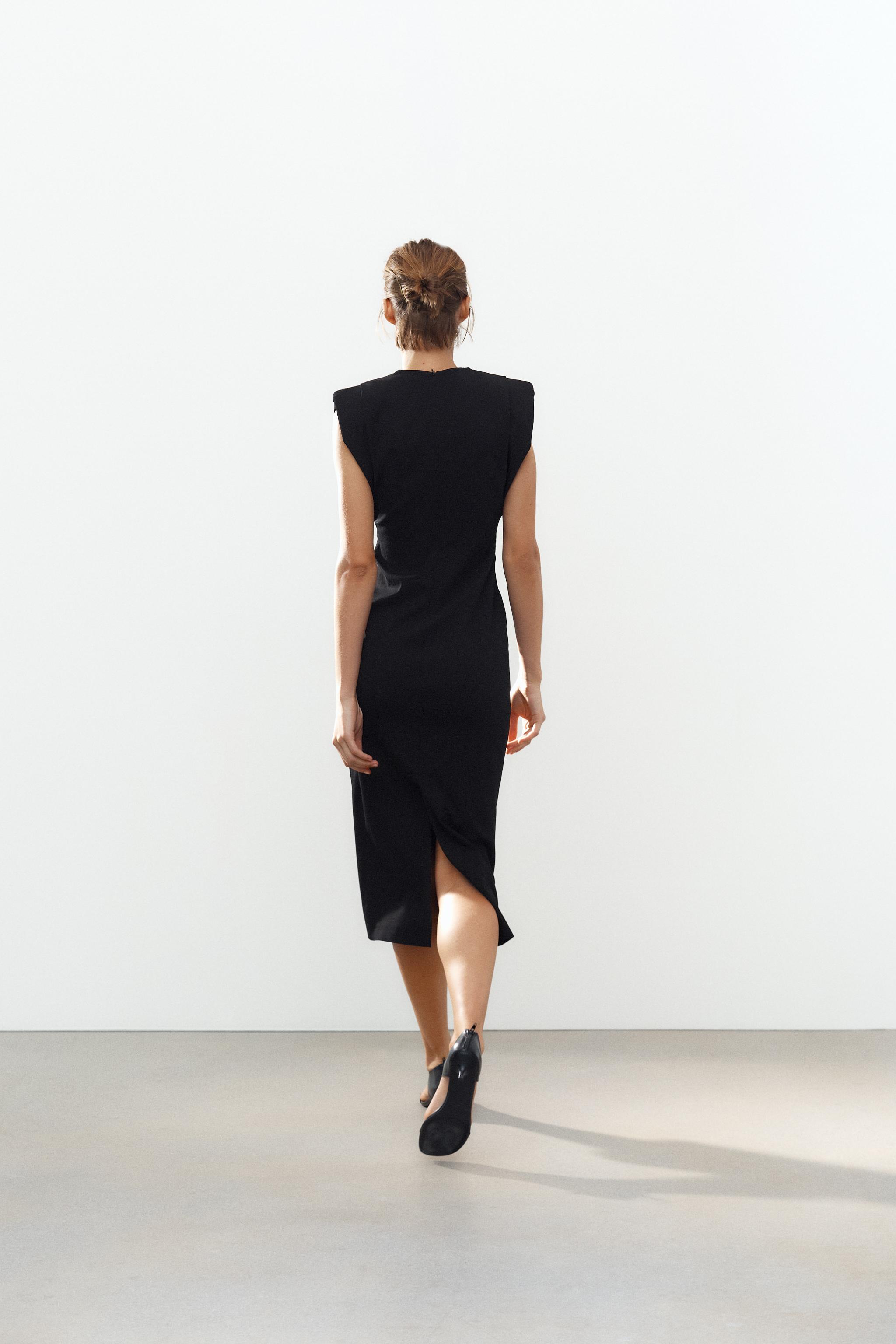 ZW COLLECTION MIDI DRESS WITH PADDED SHOULDERS