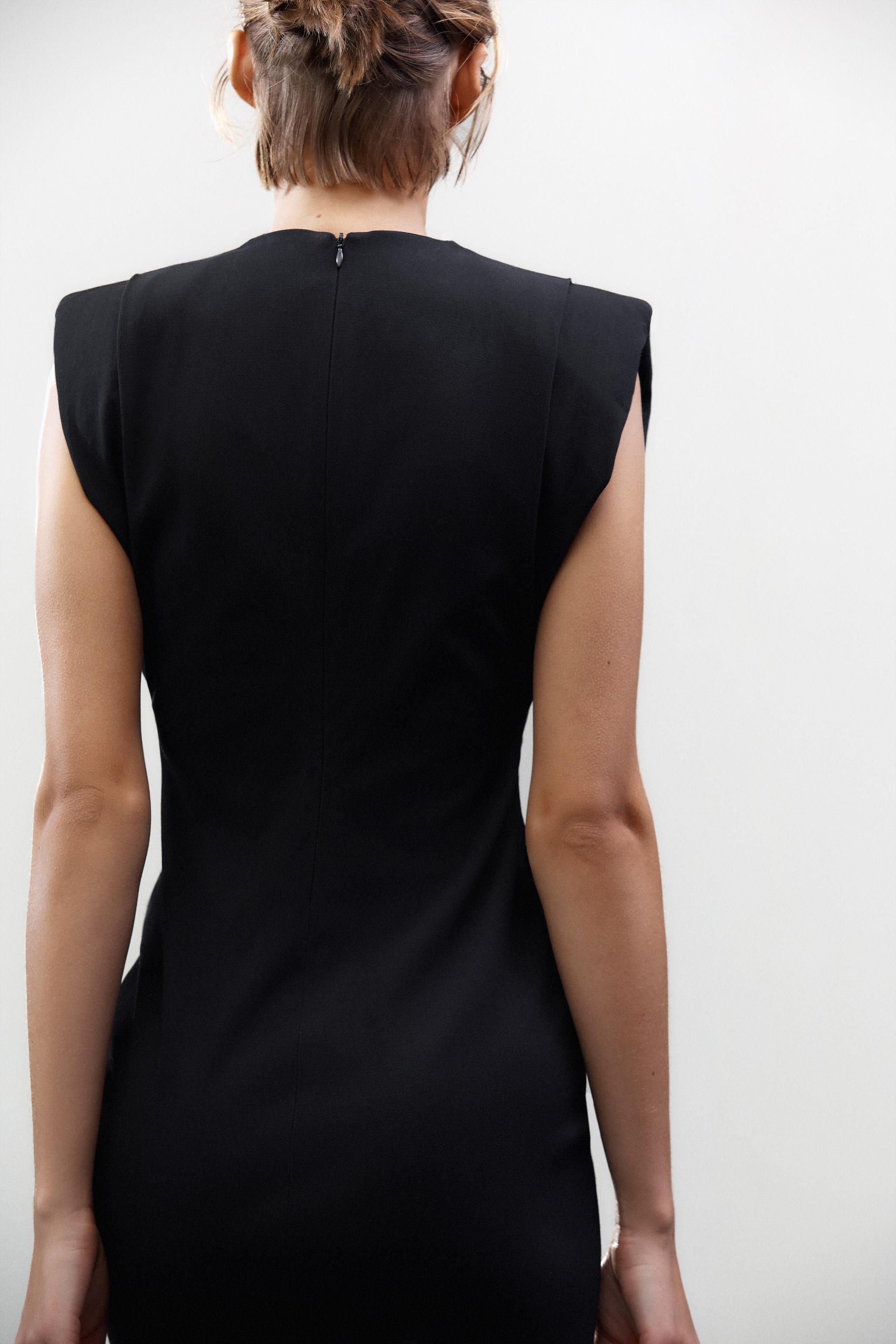 ZW COLLECTION MIDI DRESS WITH PADDED SHOULDERS
