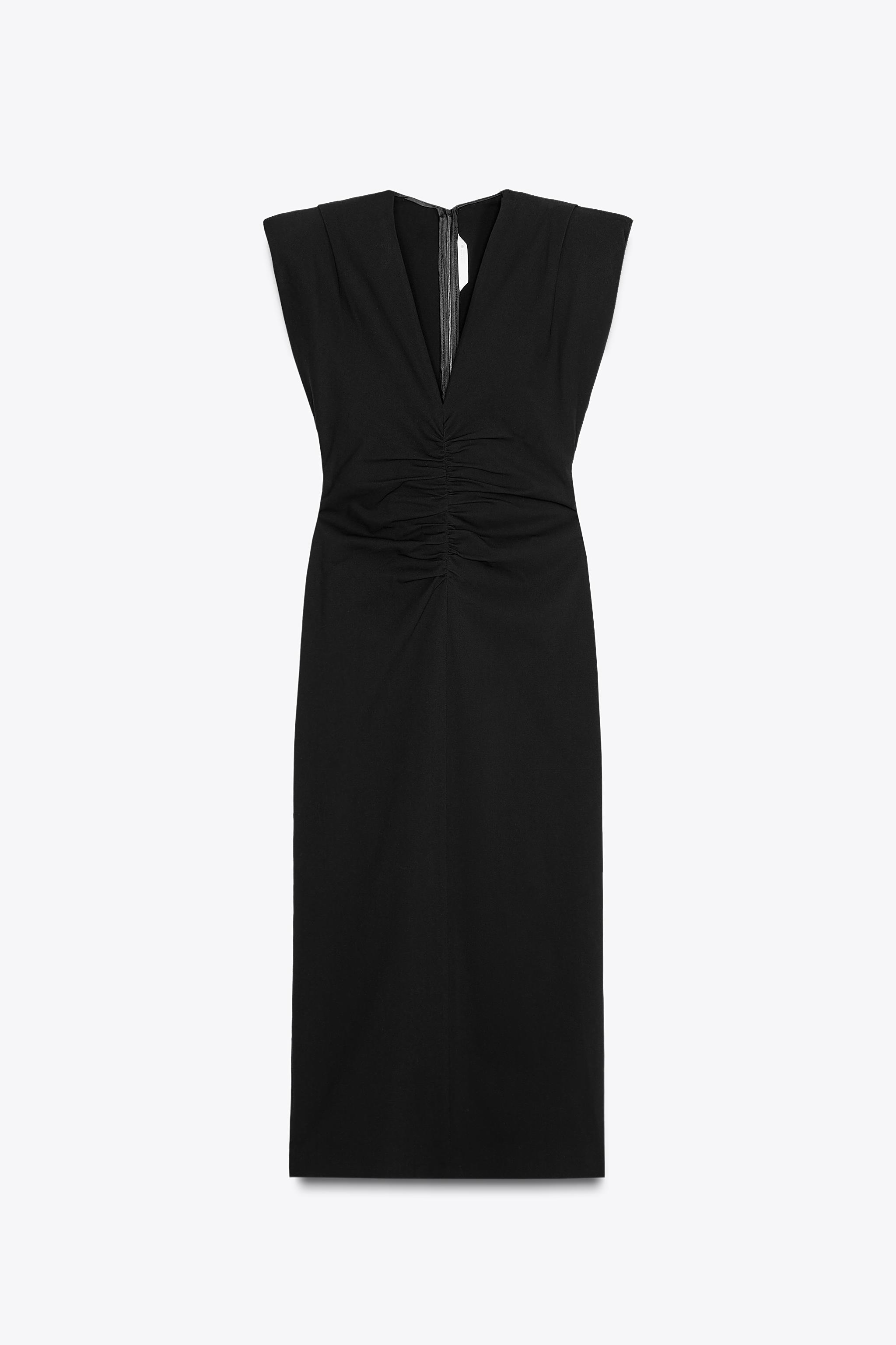 ZW COLLECTION MIDI DRESS WITH PADDED SHOULDERS
