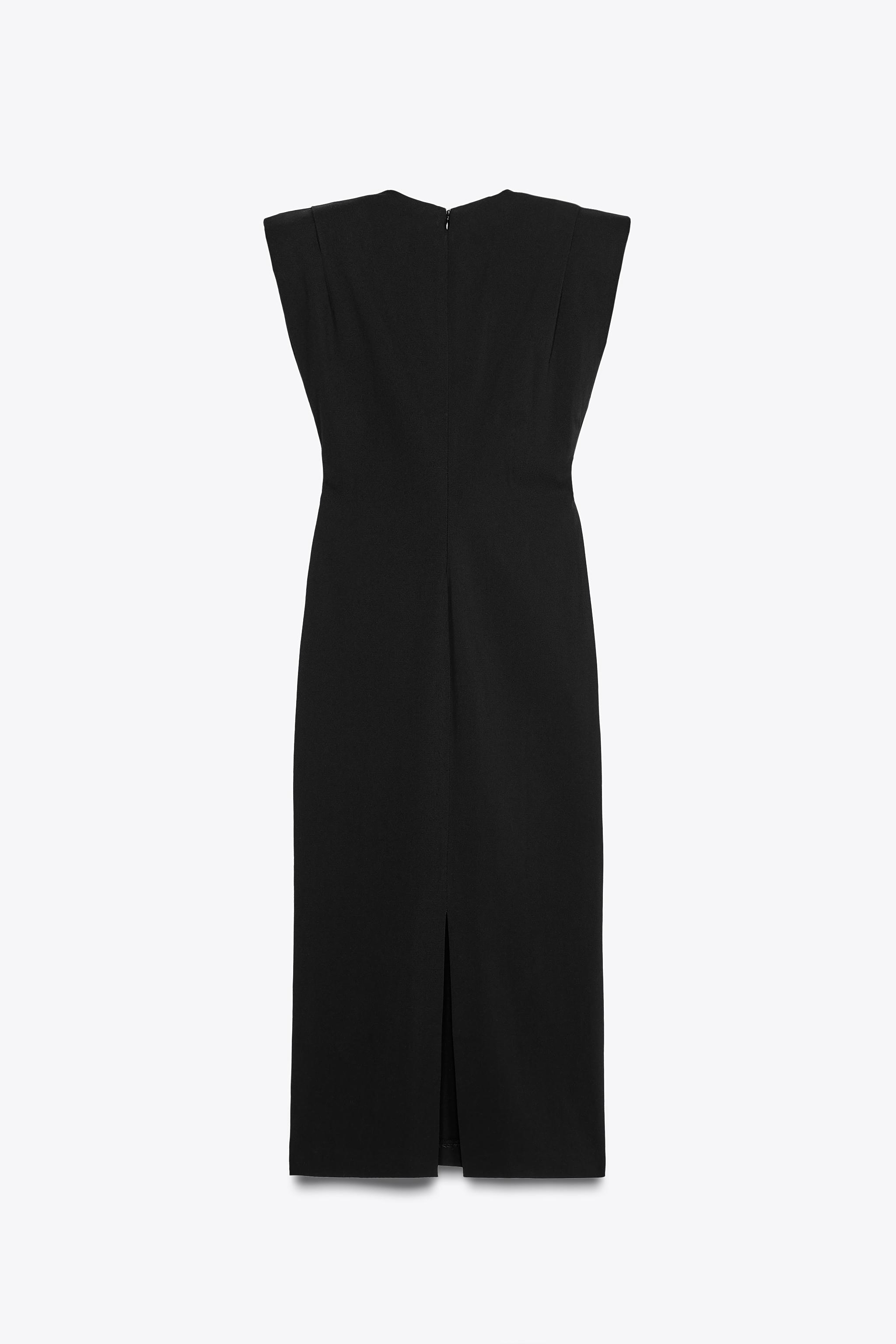 ZW COLLECTION MIDI DRESS WITH PADDED SHOULDERS