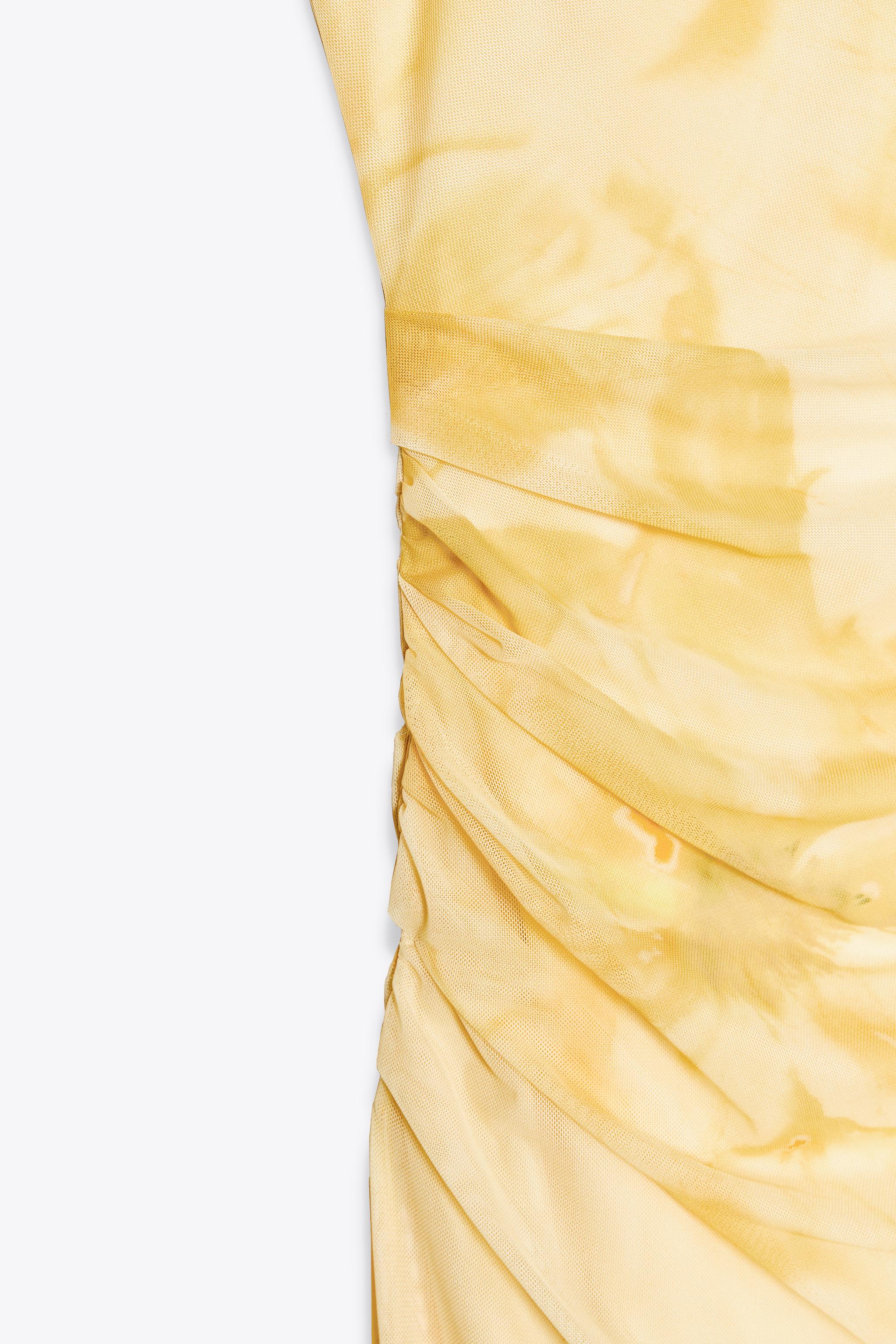 PRINTED TULLE MIDI DRESS