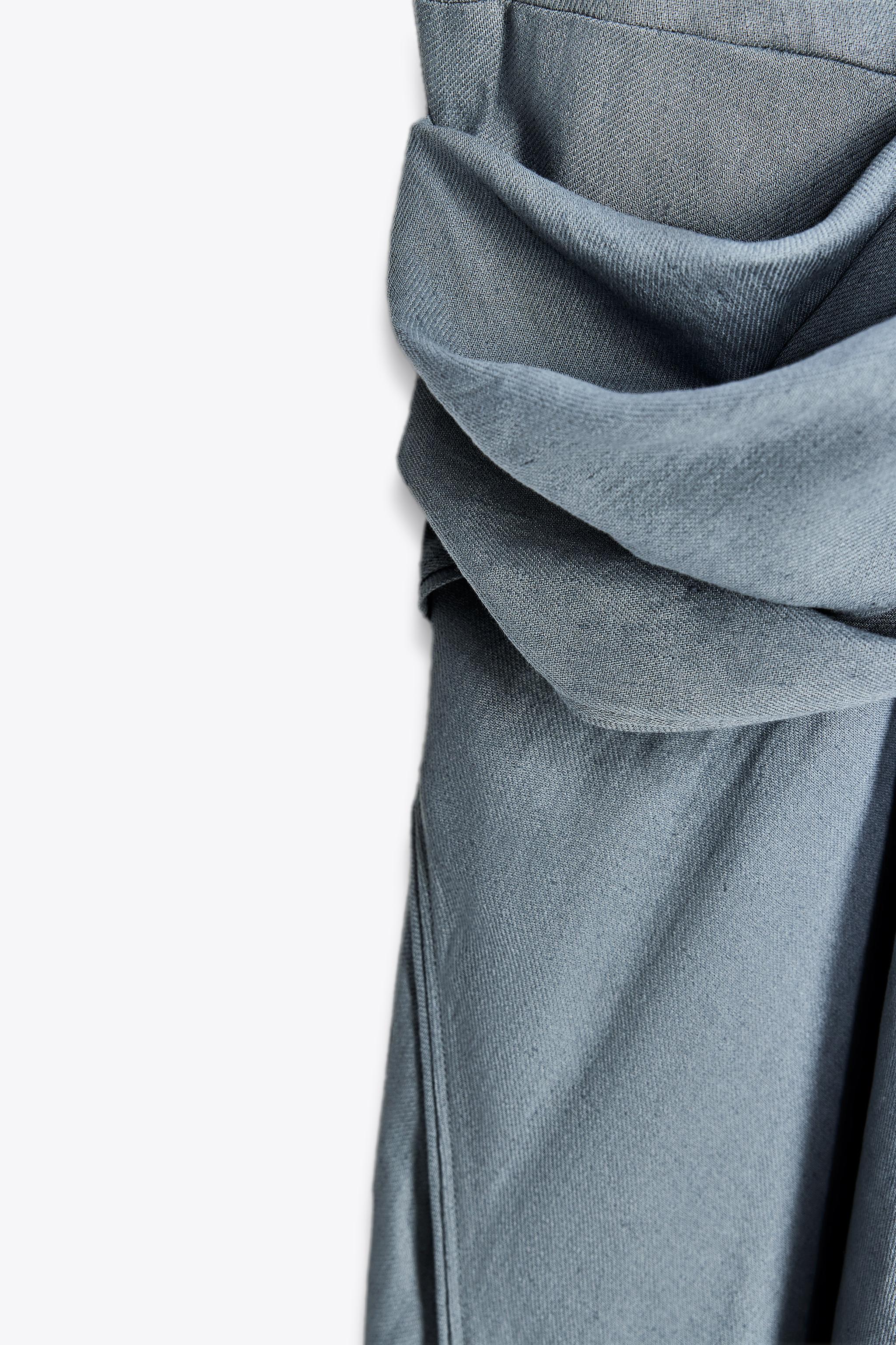 ZW COLLECTION LINEN-BLEND DRAPED DRESS
