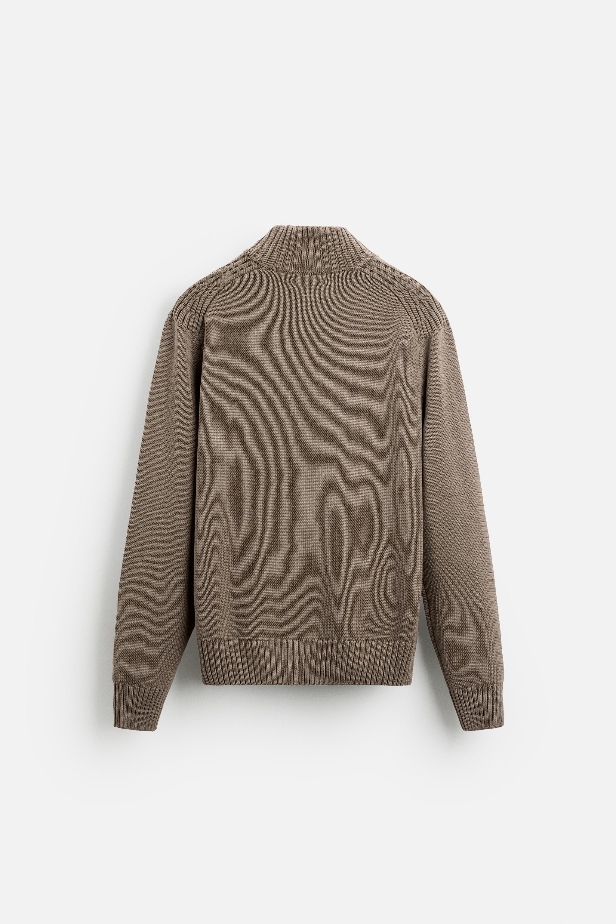 HIGH NECK QUARTER-ZIP SWEATER