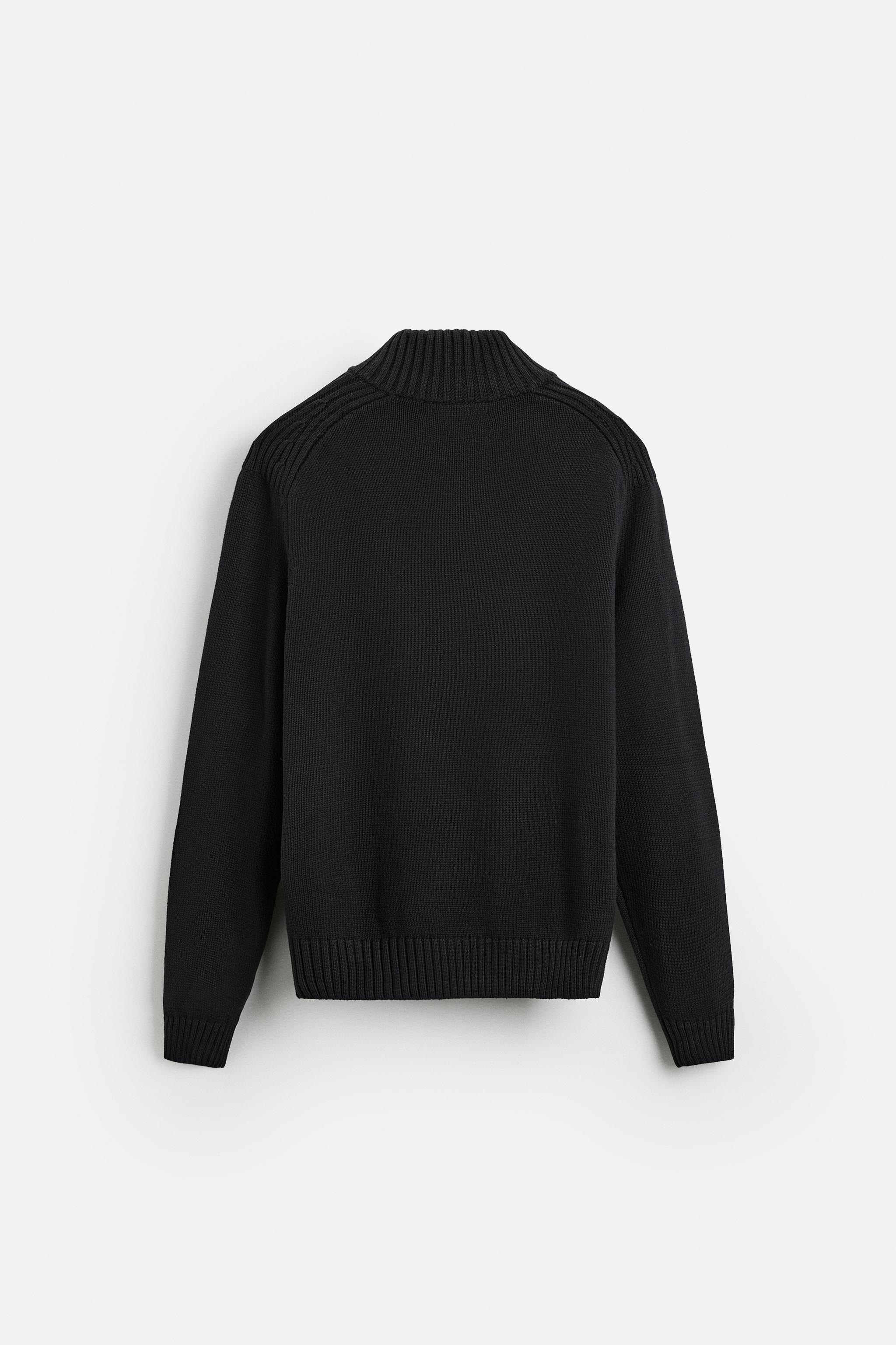 HIGH NECK QUARTER-ZIP SWEATER