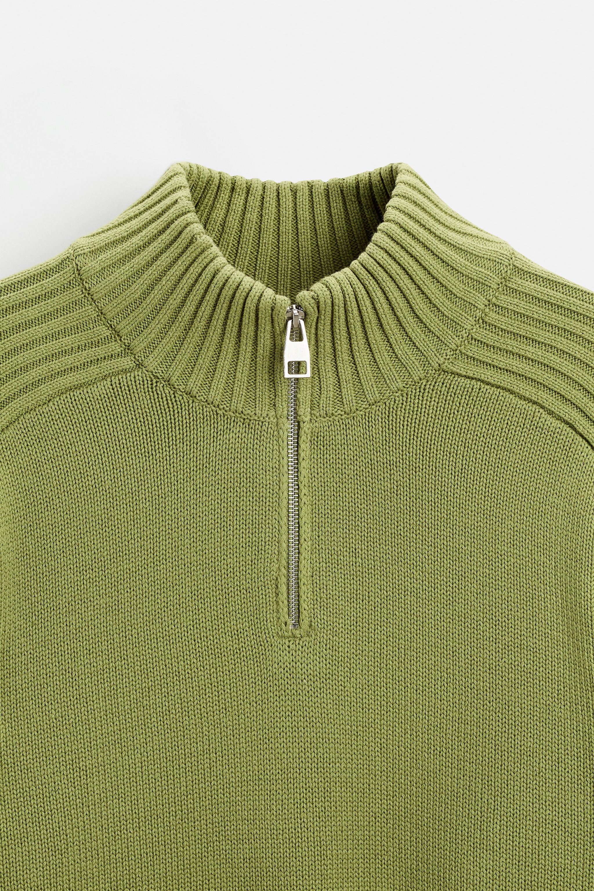 HIGH NECK QUARTER-ZIP SWEATER