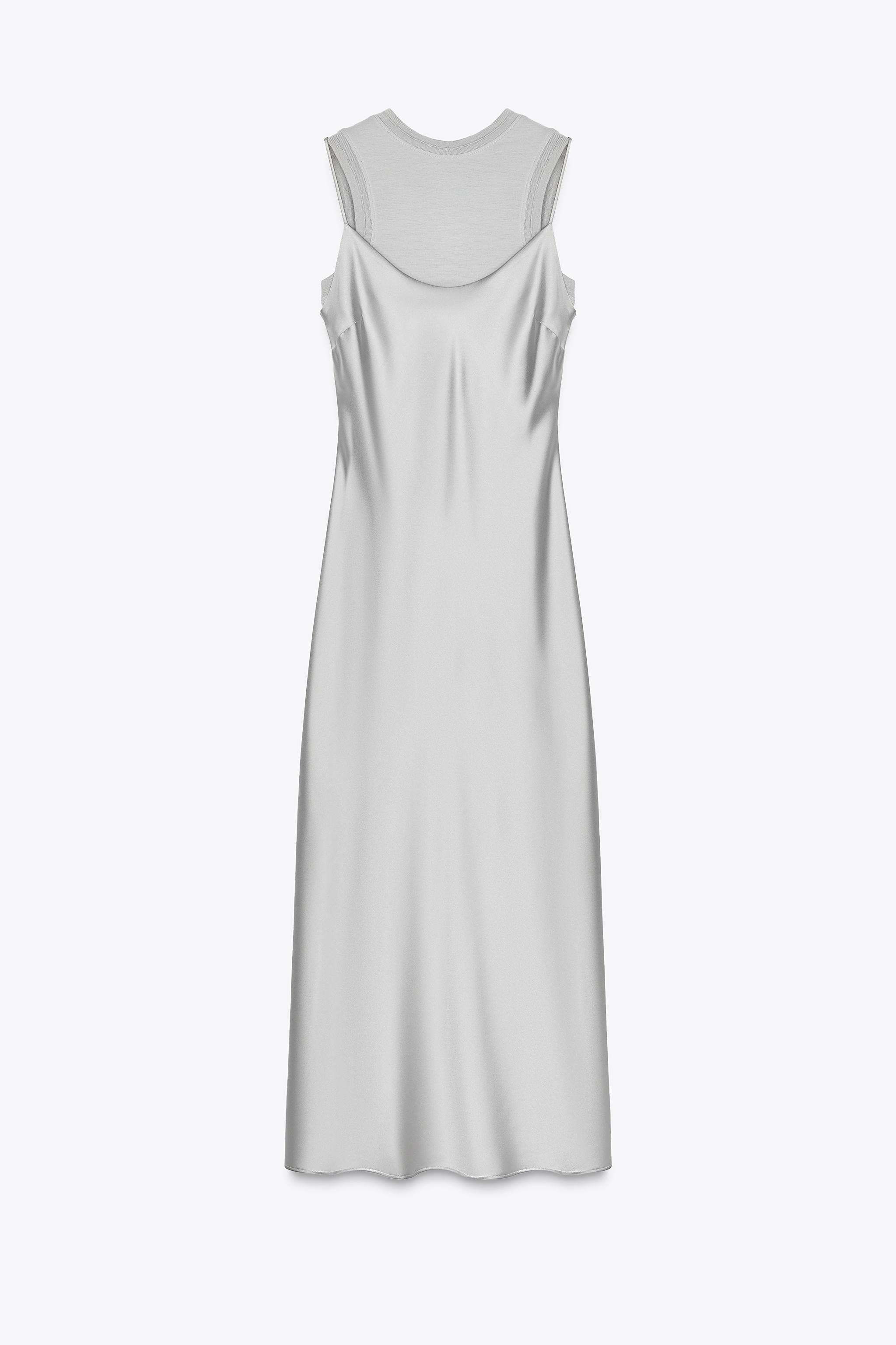 SATIN DRESS WITH WOOL