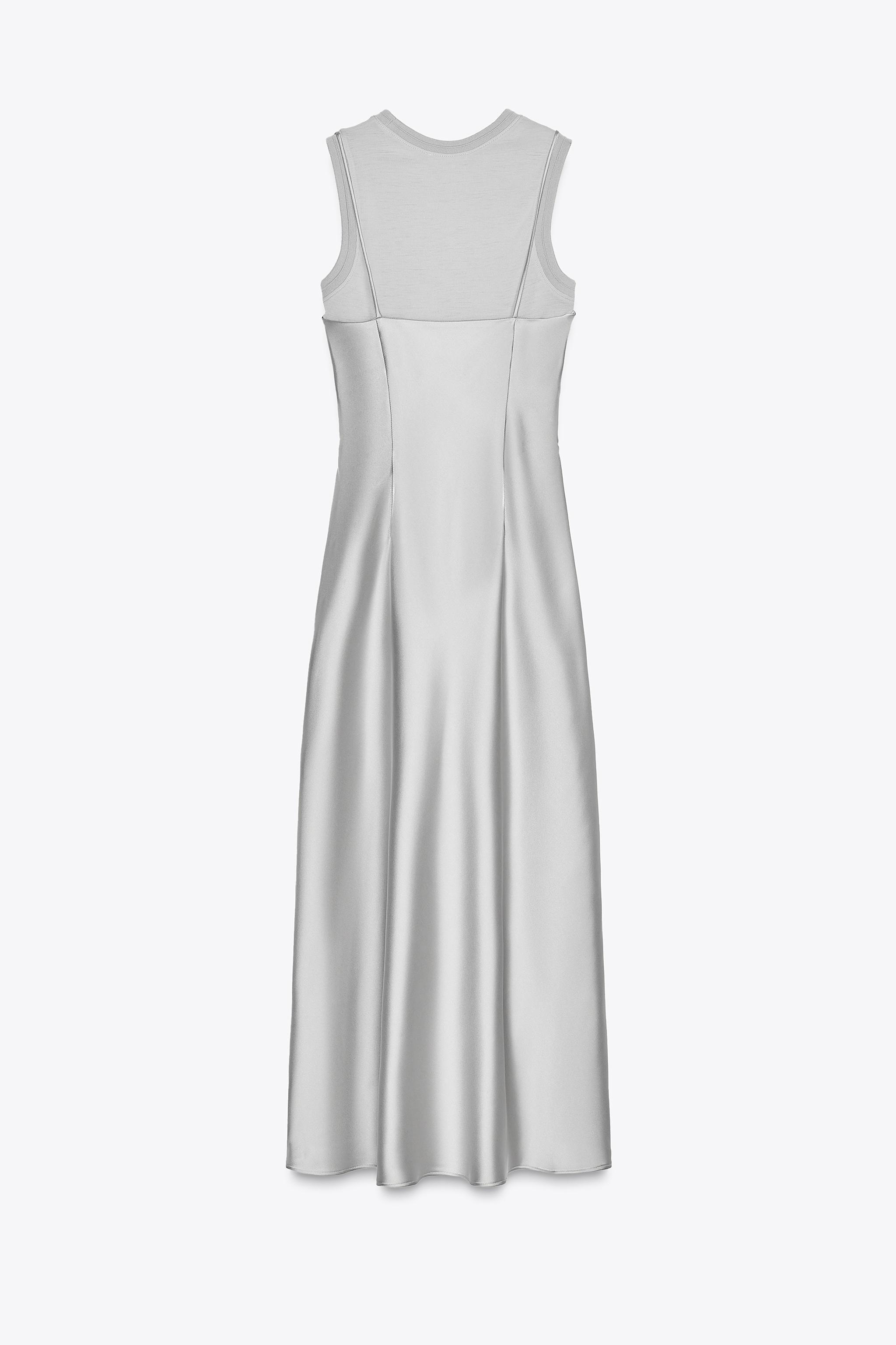 SATIN DRESS WITH WOOL