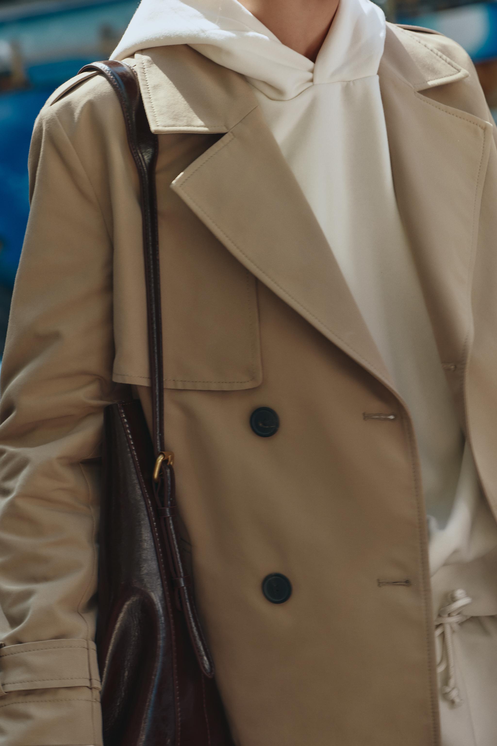 DOUBLE-BREASTED TRENCH COAT WITH BELT