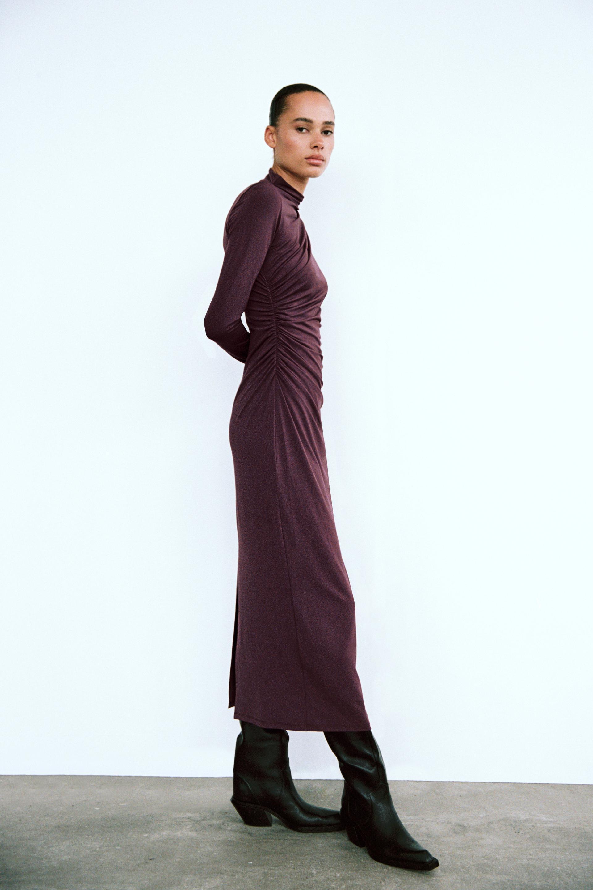 DRAPED MIDI DRESS