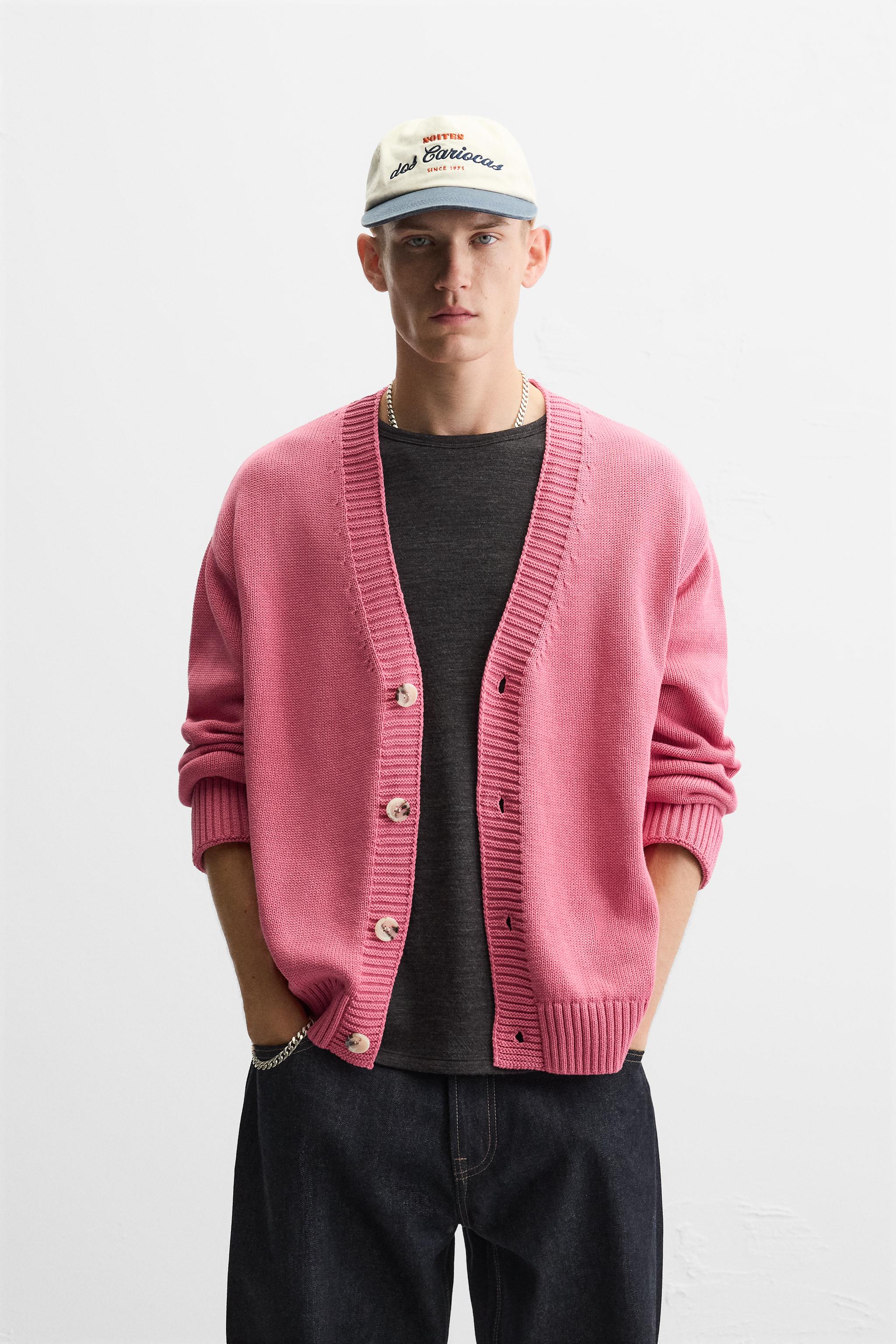 TEXTURED COTTON CARDIGAN