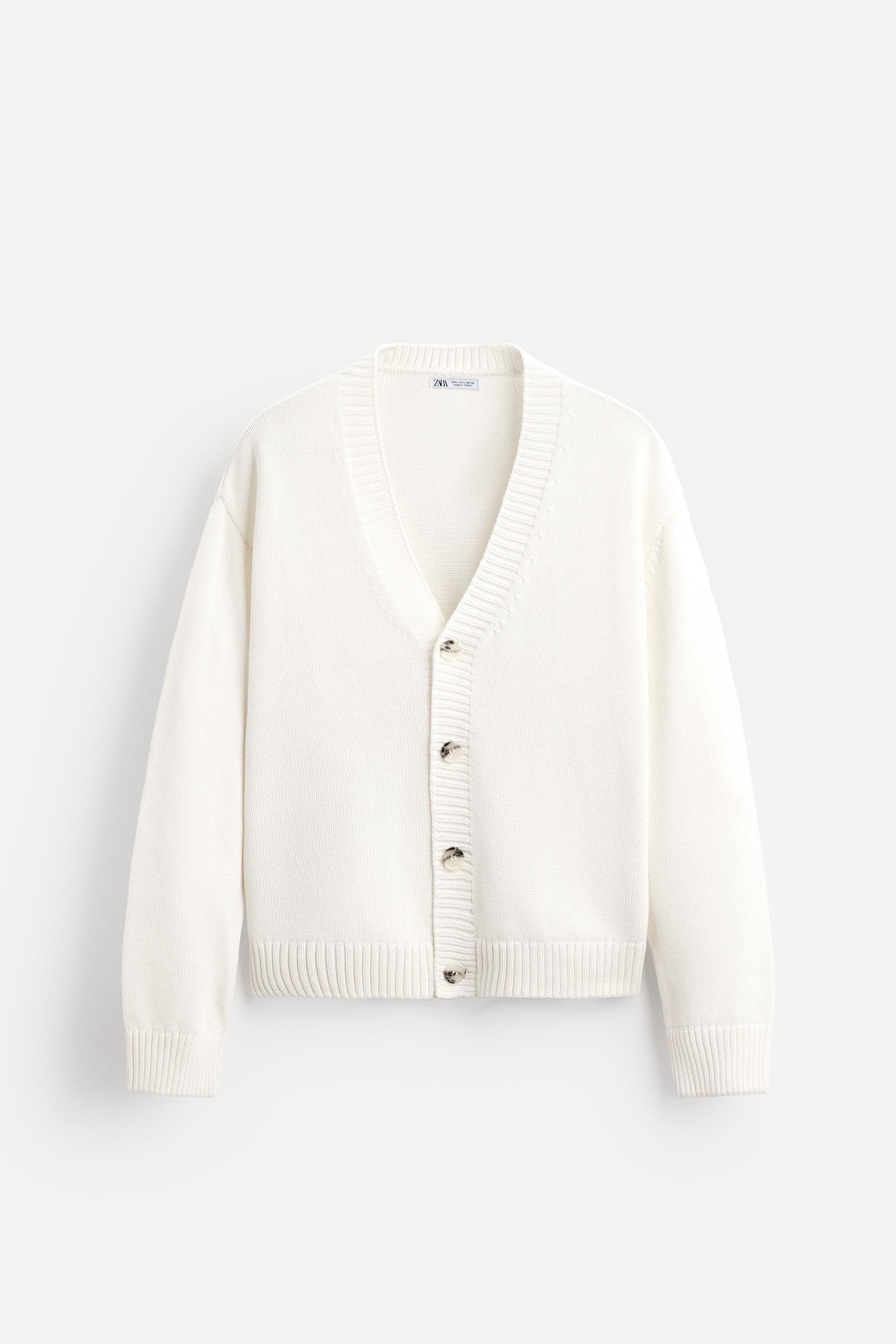 TEXTURED COTTON CARDIGAN