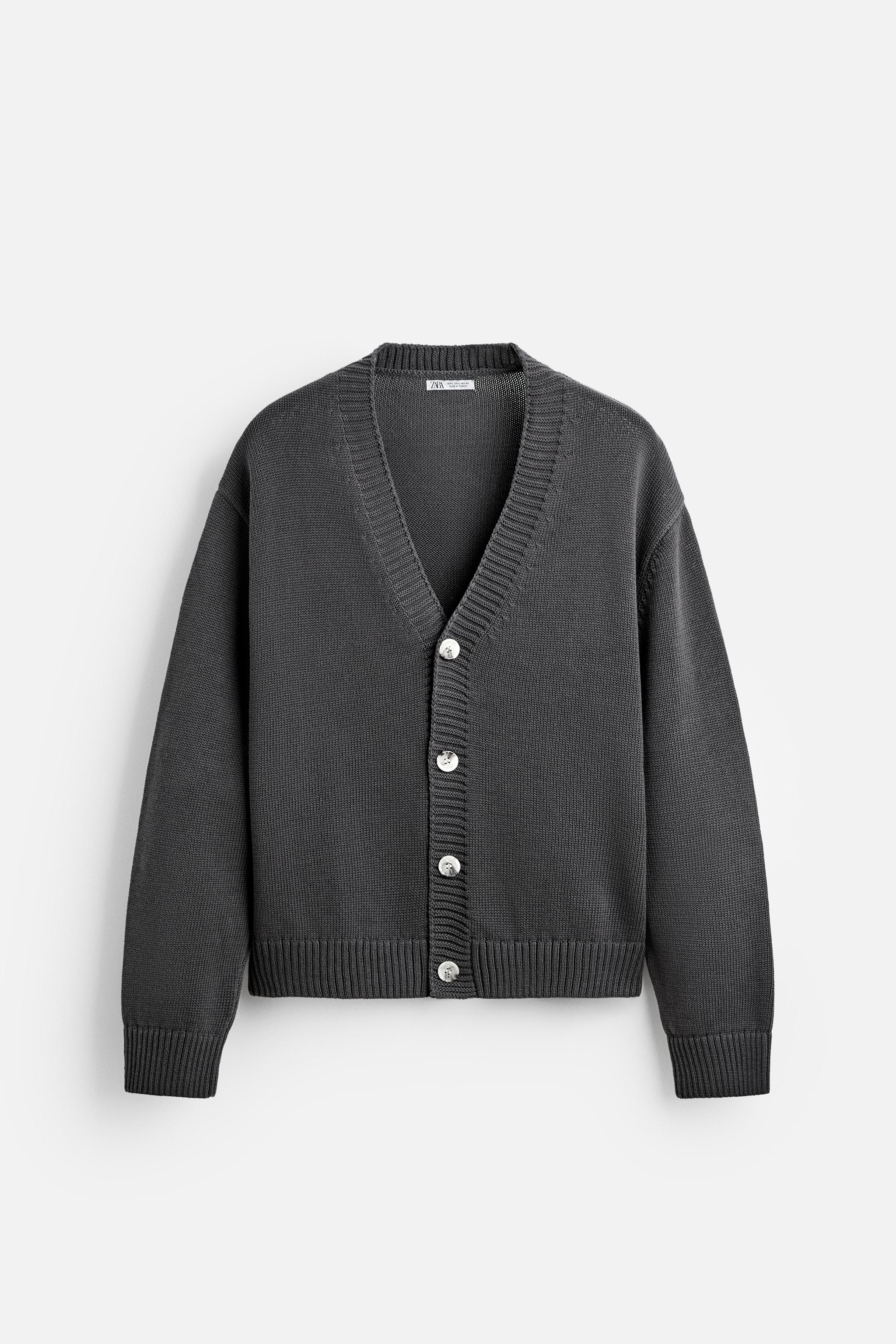 TEXTURED COTTON CARDIGAN