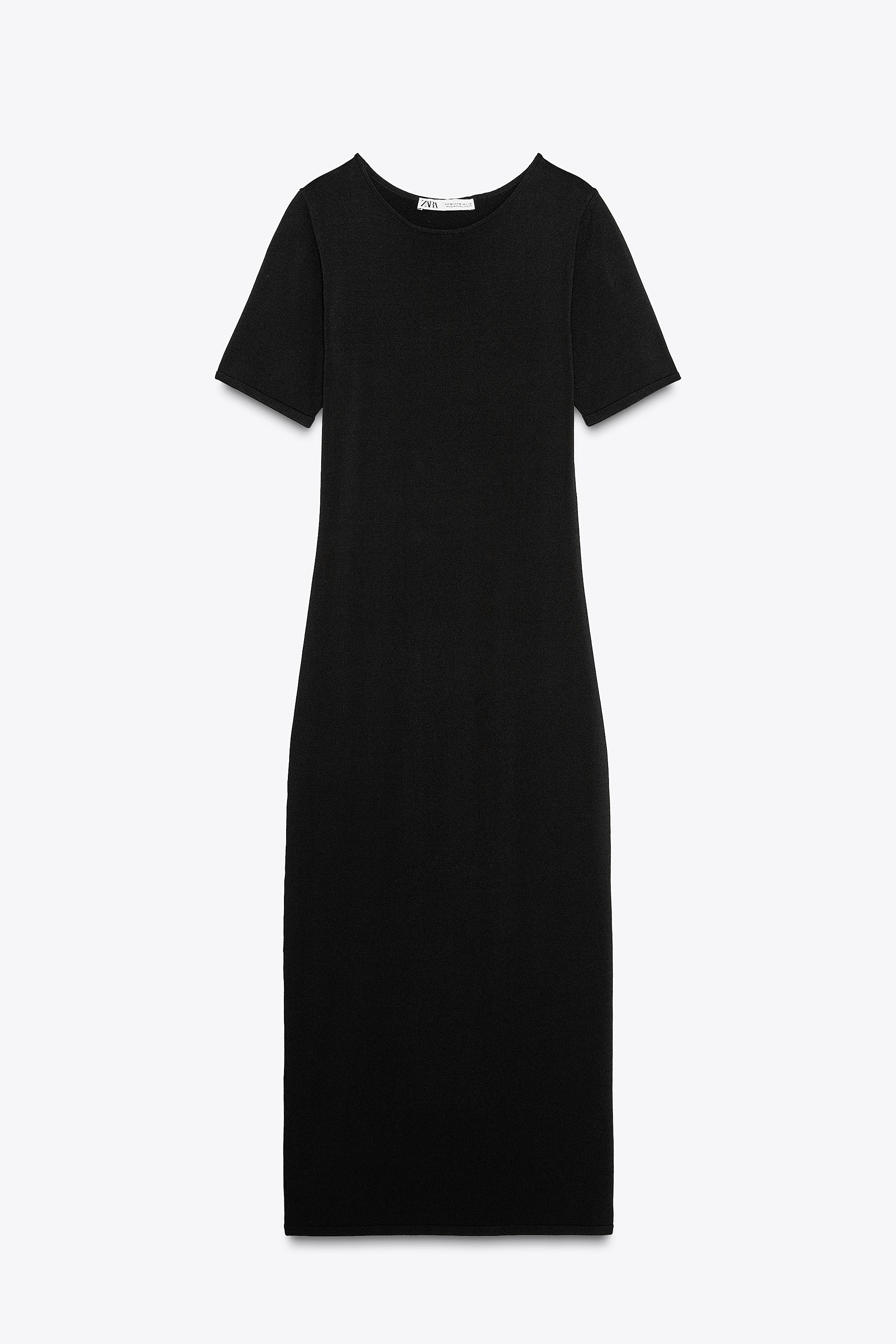 FITTED PLAIN KNIT MIDI DRESS