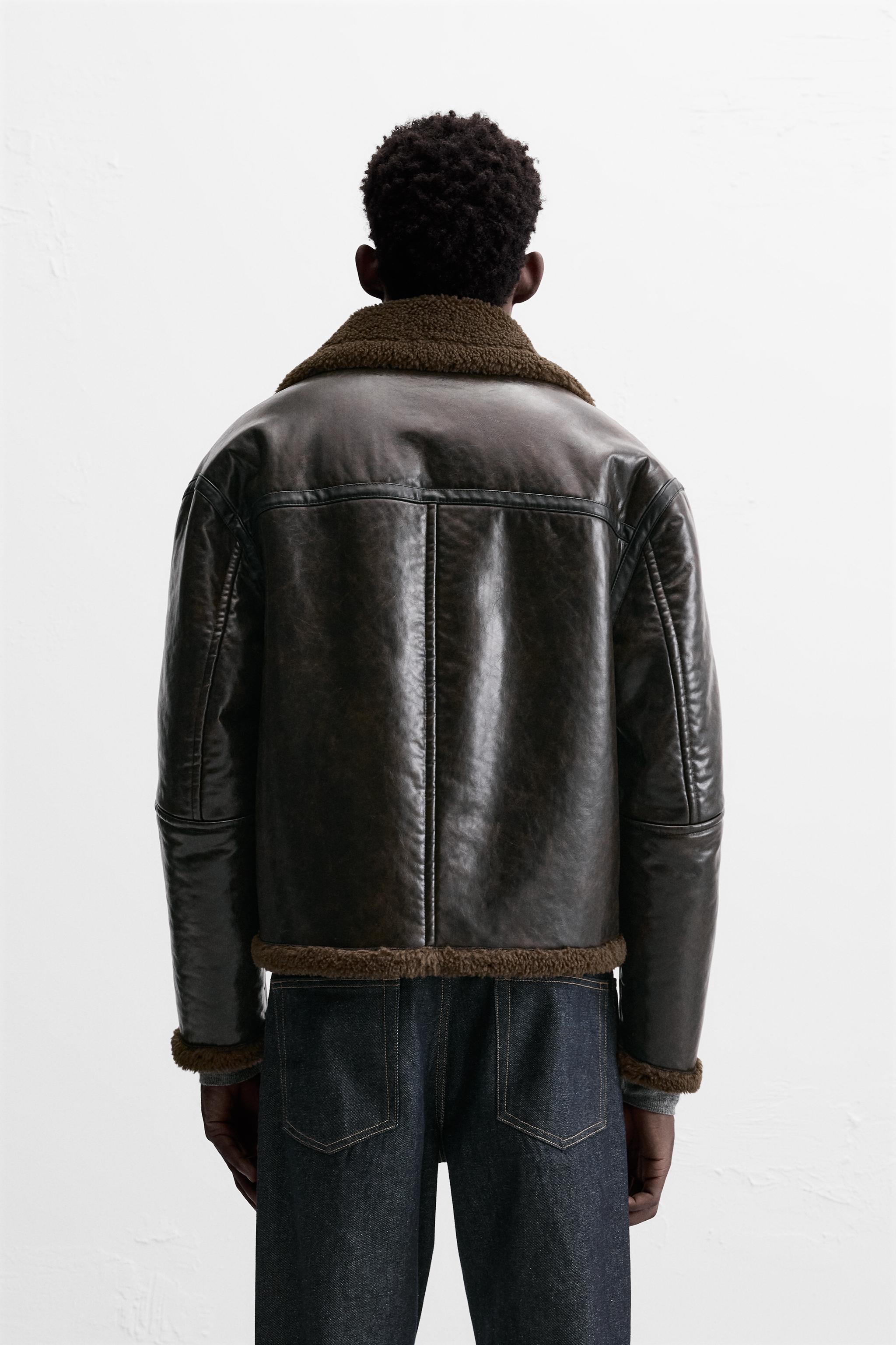 DOUBLE-FACED LEATHER EFFECT JACKET