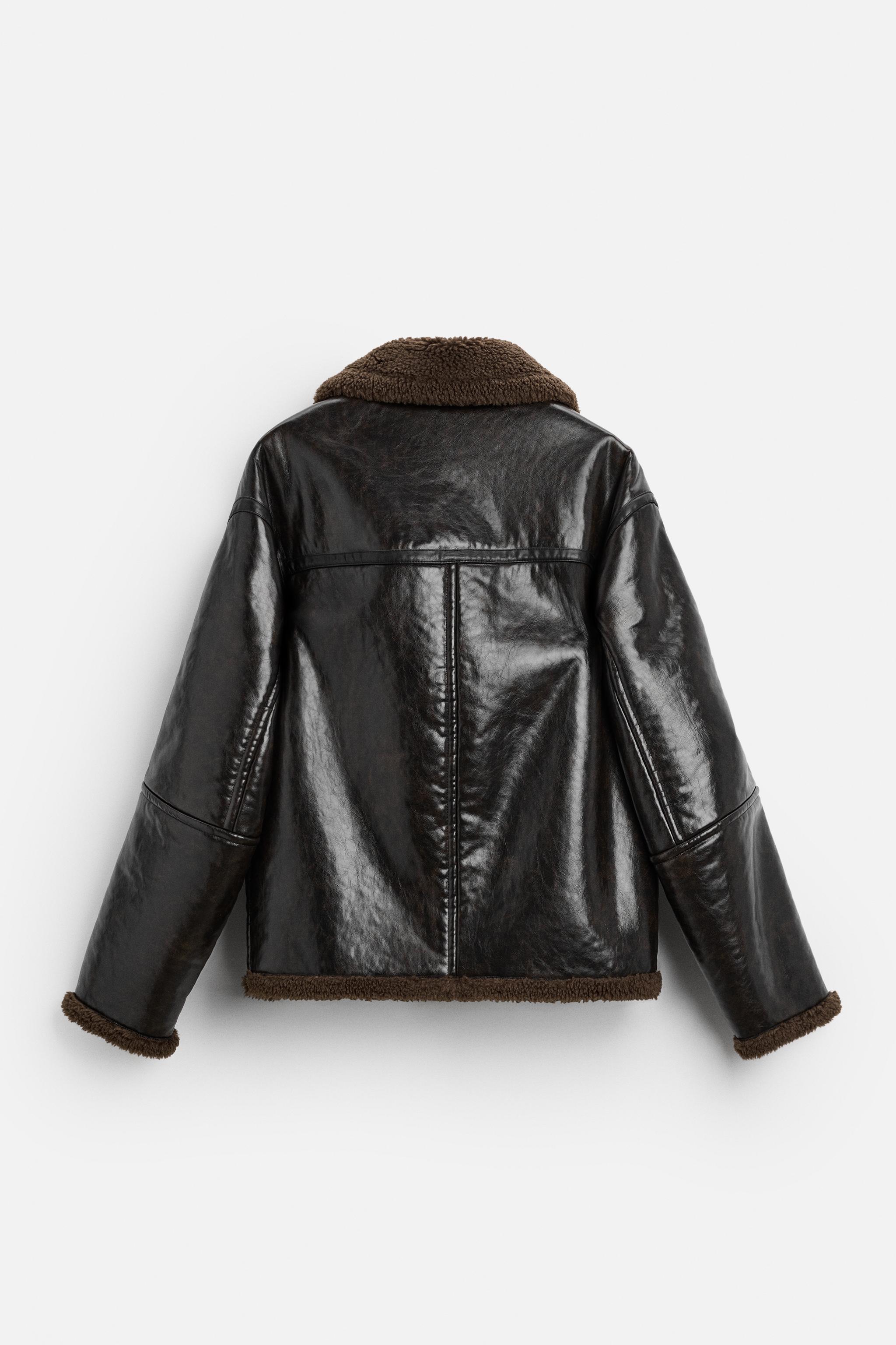 DOUBLE-FACED LEATHER EFFECT JACKET